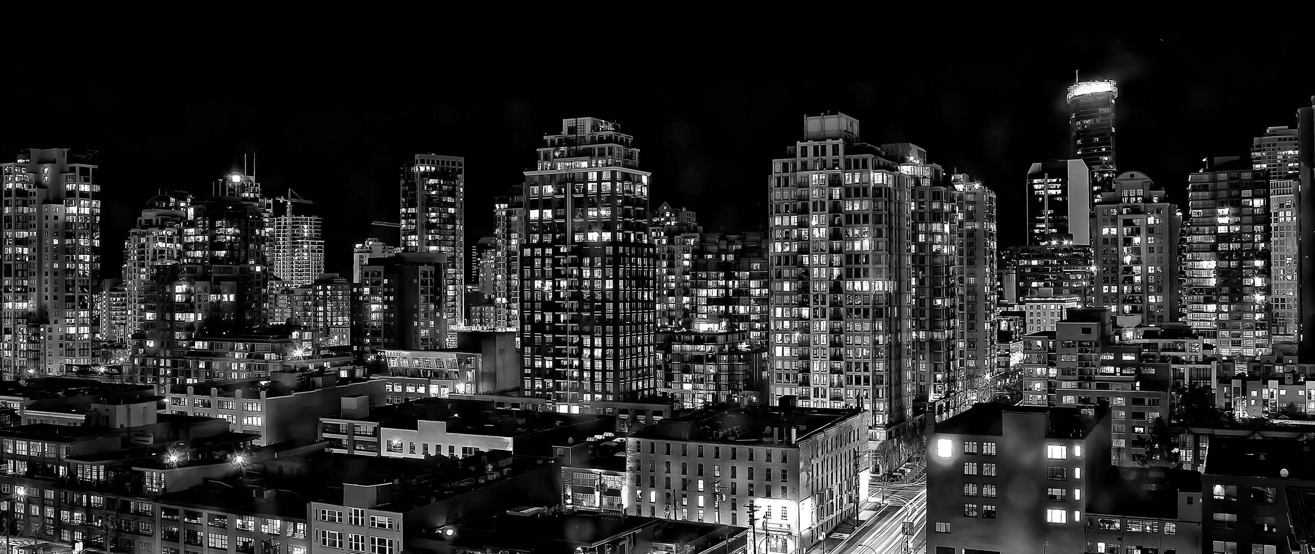 2560x1080 Black And White Vancouver City 4k 2560x1080 ...
