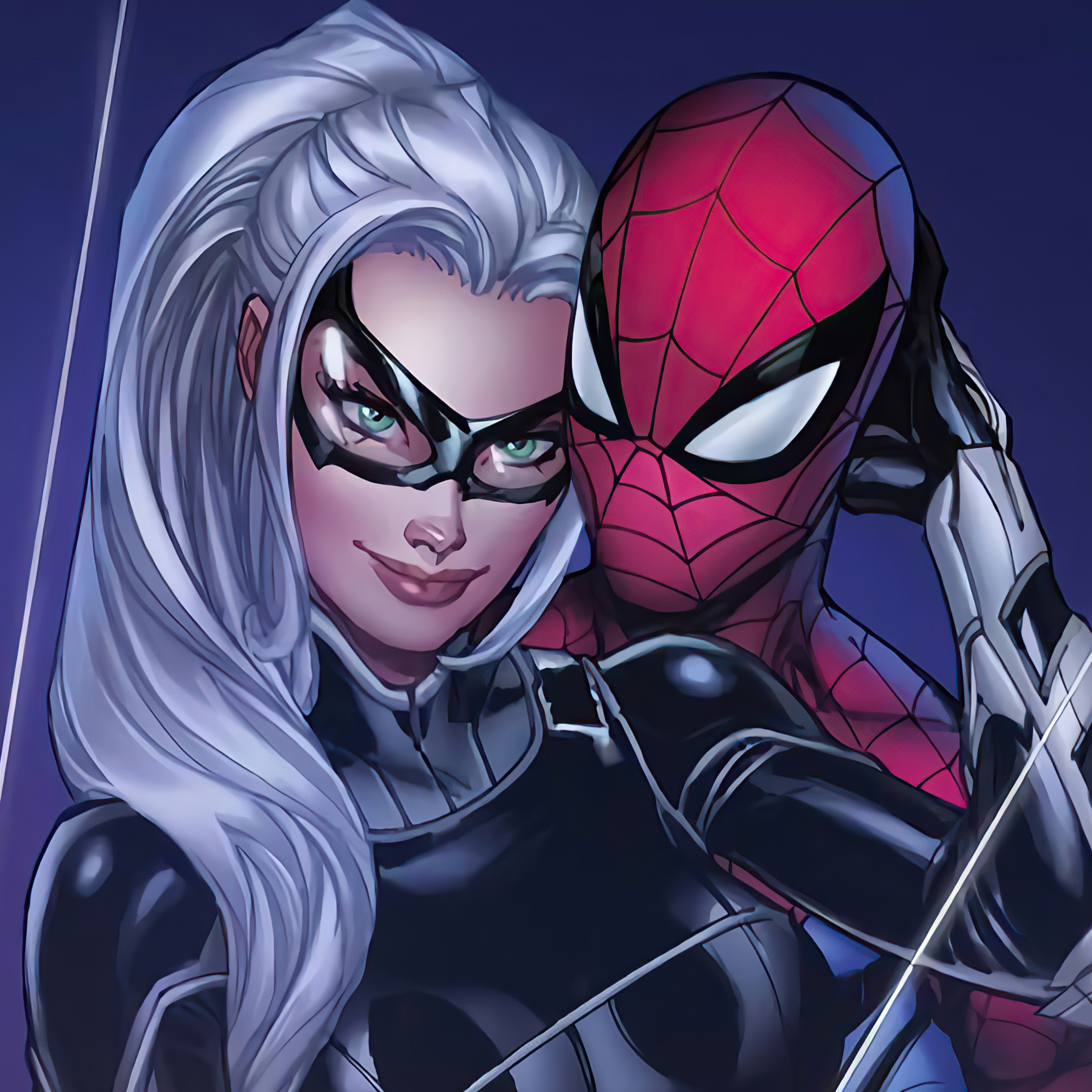 Black Cat And Spider Man In 2932x2932 Resolution. black-cat-and-spider...