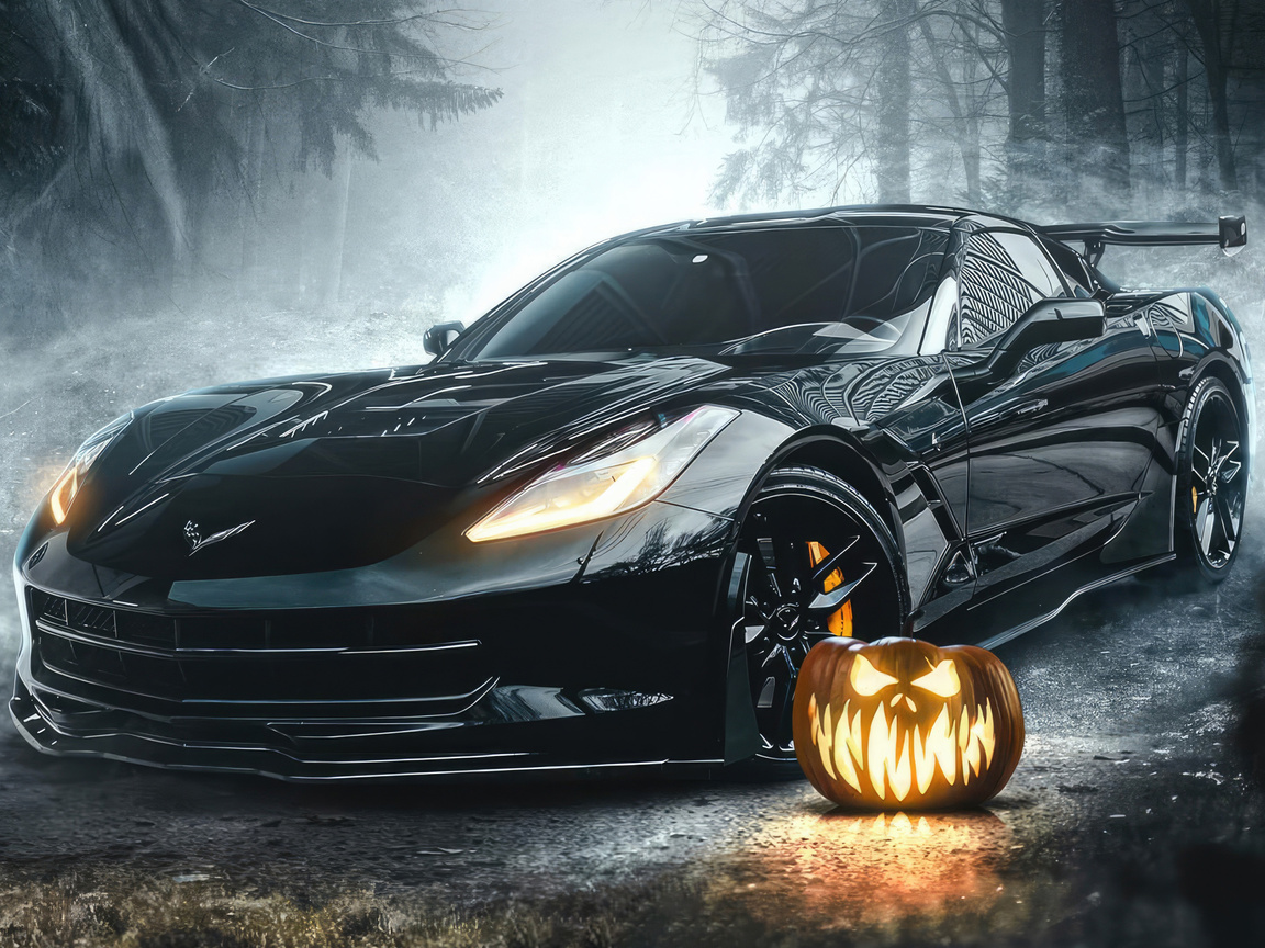 1152x864 Black Corvette Of The Night Wallpaper,1152x864 Resolution HD ...