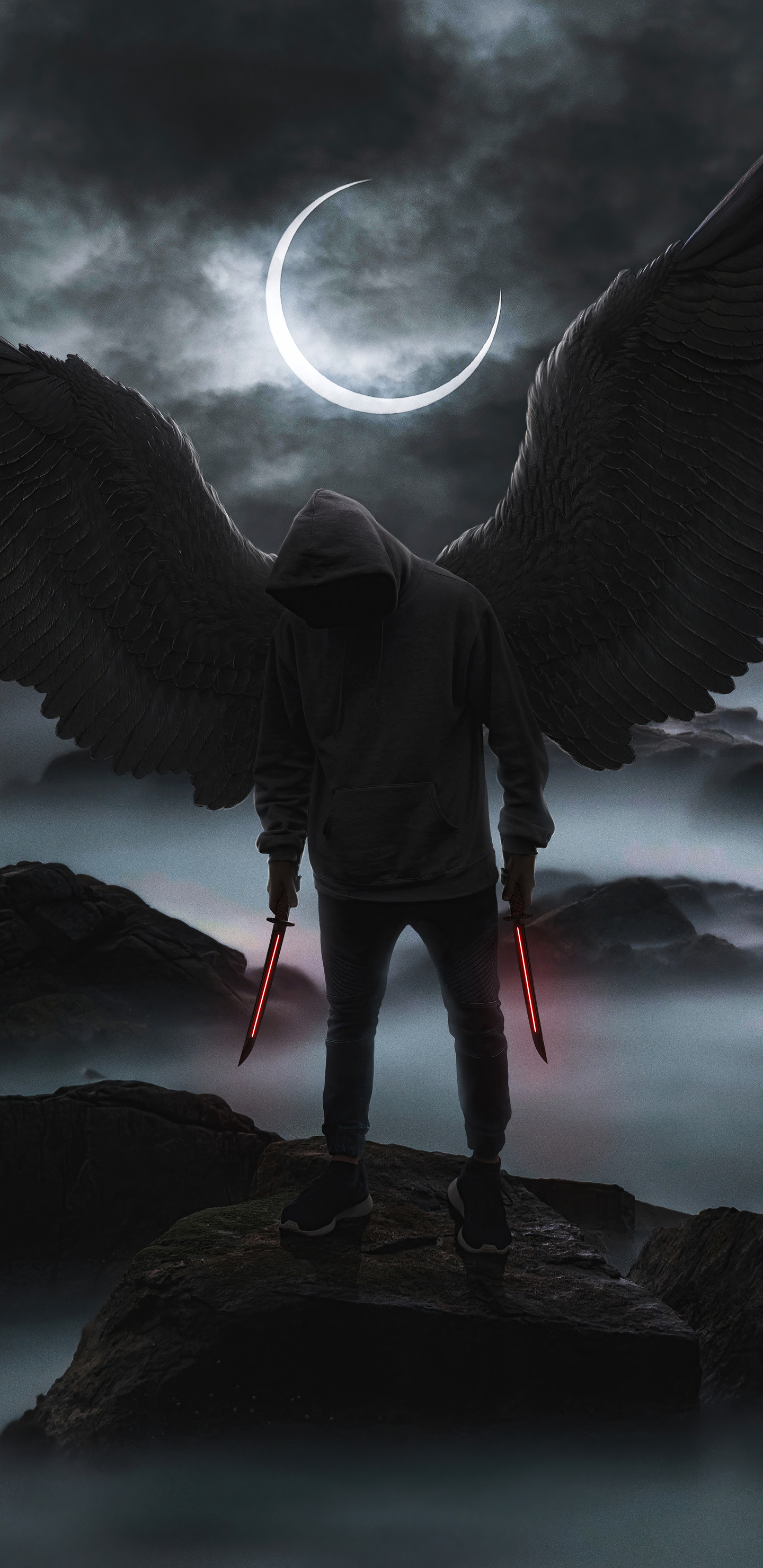 1440x2960 Black Hoodie Boy Angel 4k Samsung Galaxy Note 9 8 S9 S8 S8 Qhd Hd 4k Wallpapers Images Backgrounds Photos And Pictures