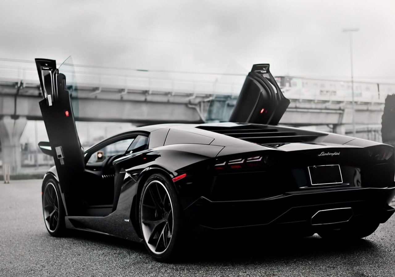 1280x900 Black Lamborghini Aventador Doors Up 1280x900 Resolution HD 4k ...