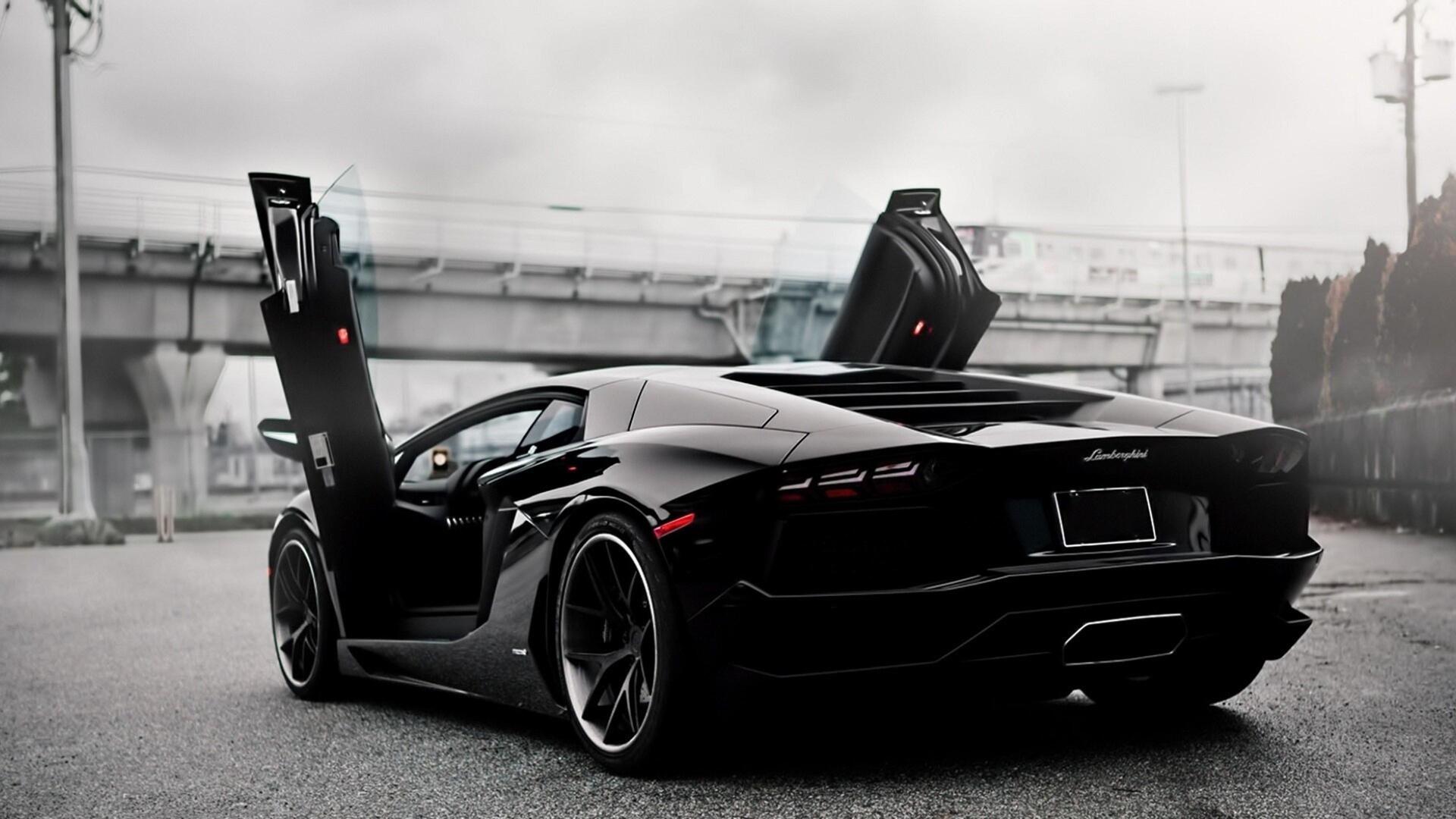 1920x1080 Black Lamborghini Aventador Doors Up Laptop Full HD 1080P HD 4k  Wallpapers, Images, Backgrounds, Photos and Pictures