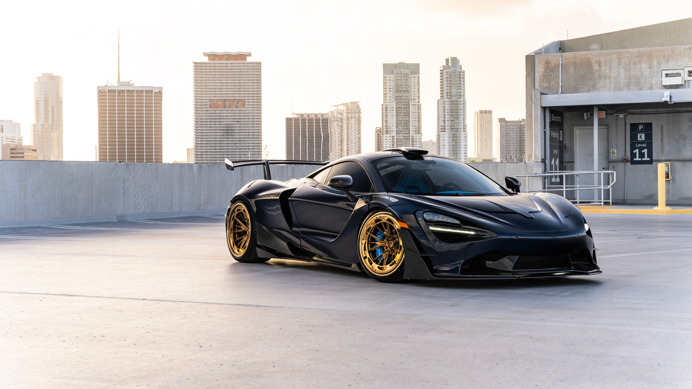 1366x768 Black Mclaren 720s Laptop HD