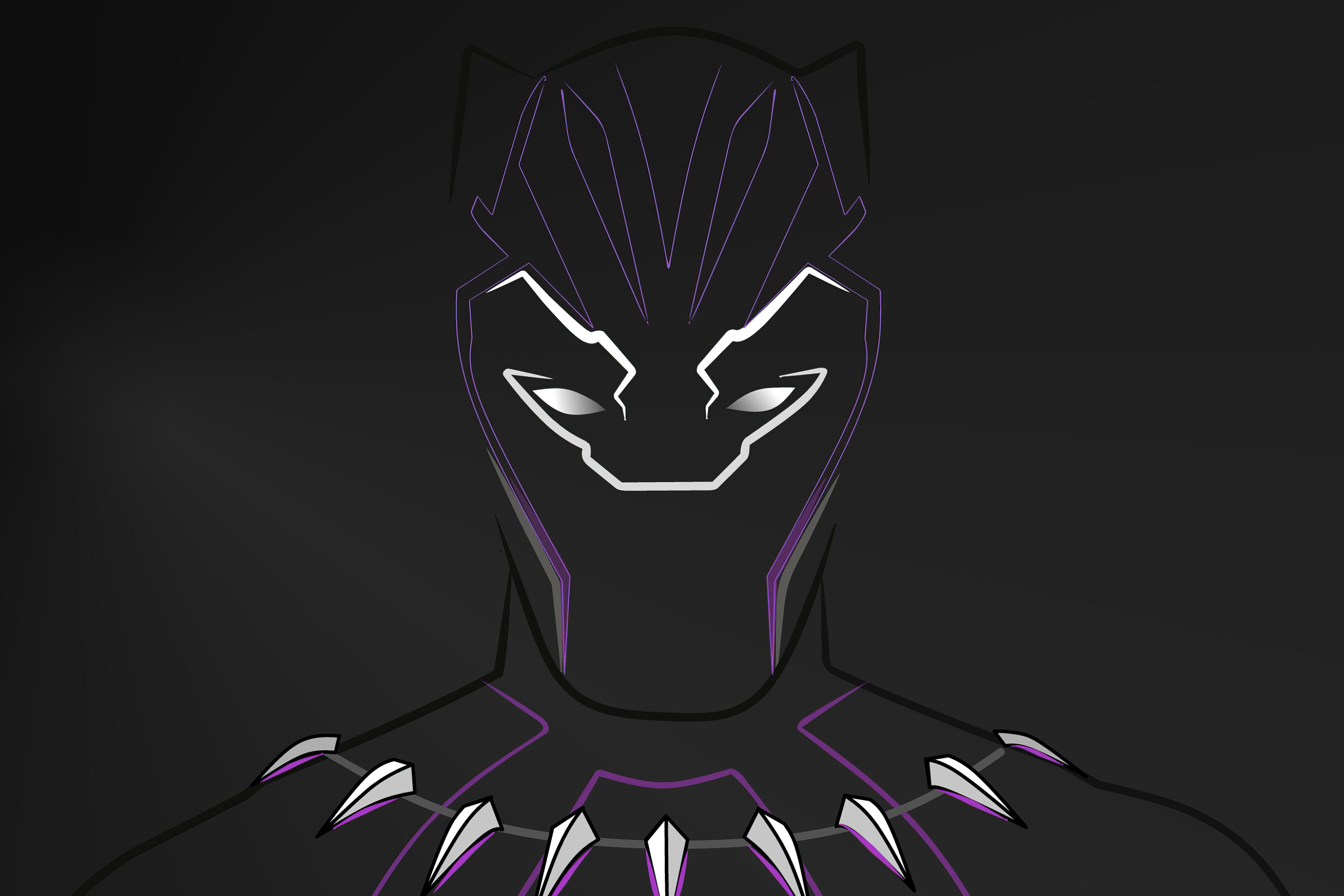 X Black Panther Minimal Purple K X Resolution Hd K Wallpapers Images