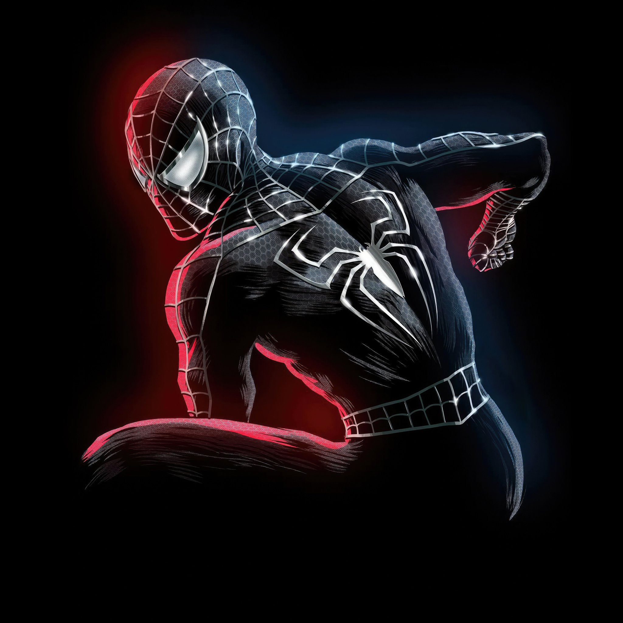 2048x2048 Black Spider Man Artwork 5k Ipad Air ,HD 4k Wallpapers,Images ...