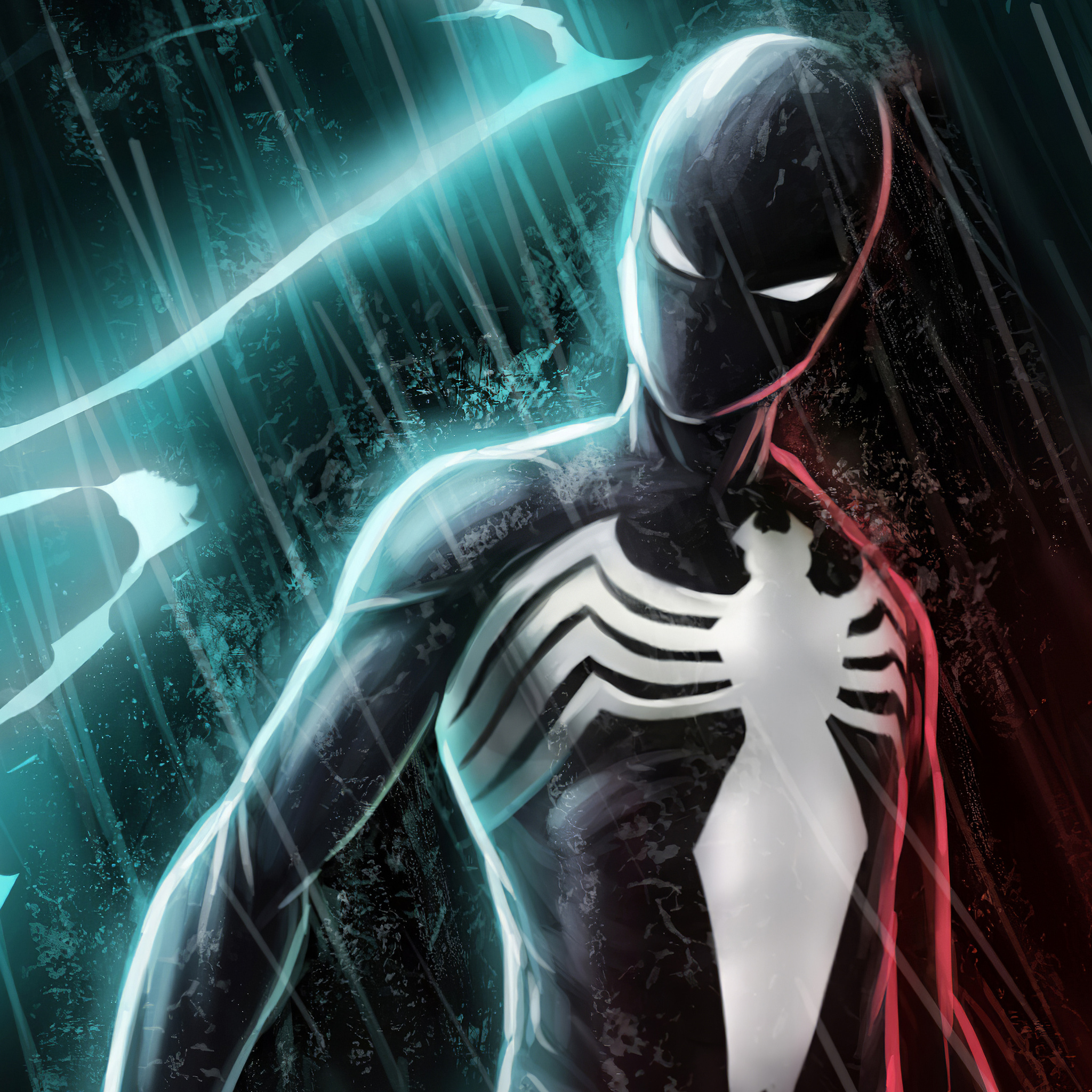 2048x2048 Black Spiderman Lightning 4k Ipad Air ,HD 4k Wallpapers ...