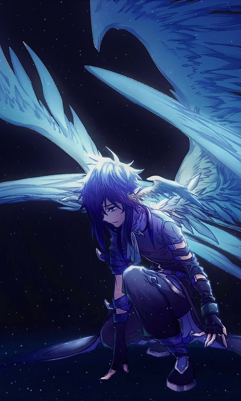 480X800 Blue Angel With Wings Anime Galaxy Note,Htc Desire,Nokia Lumia  520,625 Android Hd 4K Wallpapers, Images, Backgrounds, Photos And Pictures