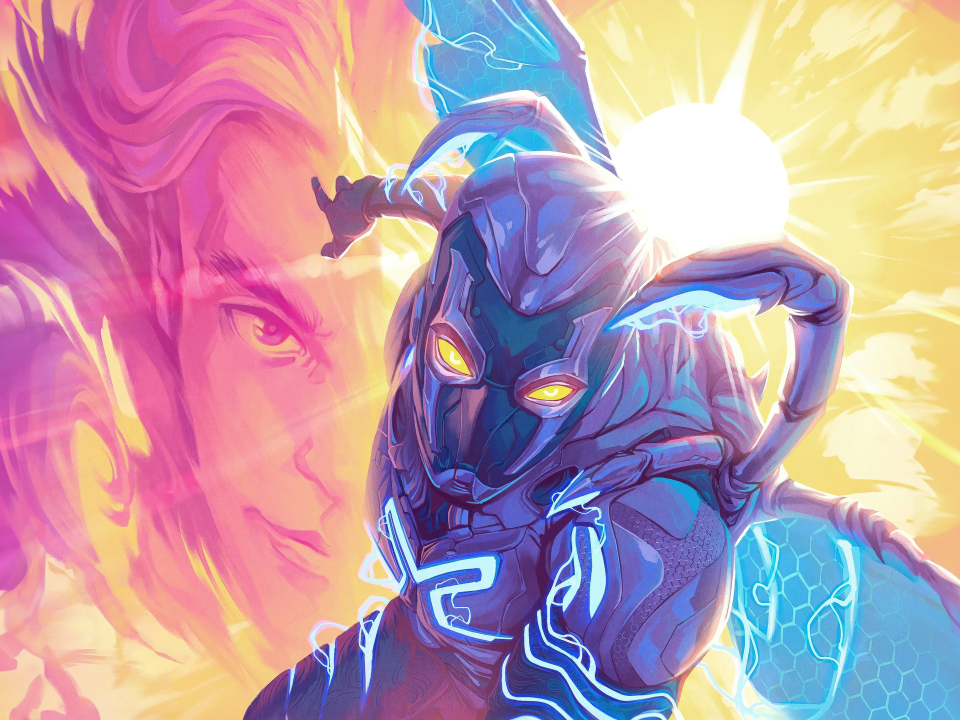 1920x1440 Blue Beetle Movie Art 1920x1440 Resolution HD 4k Wallpapers