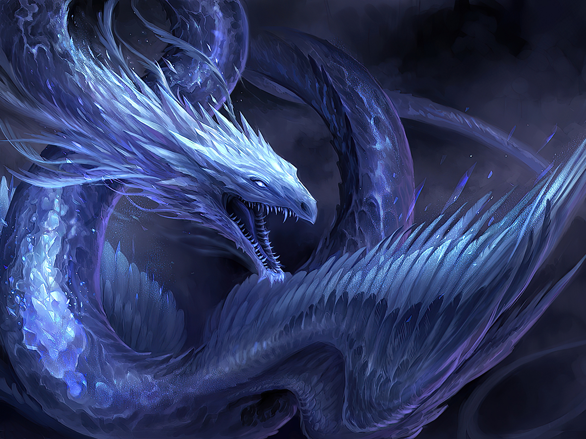 1920x1440 Blue Crystal Dragon 4k 1920x1440 Resolution HD 4k Wallpapers ...