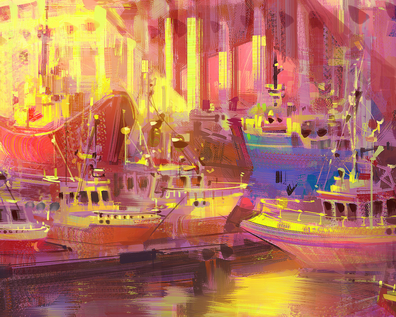 1280x1024 Boat Port Glitch Art 4k 1280x1024 Resolution HD 4k Wallpapers