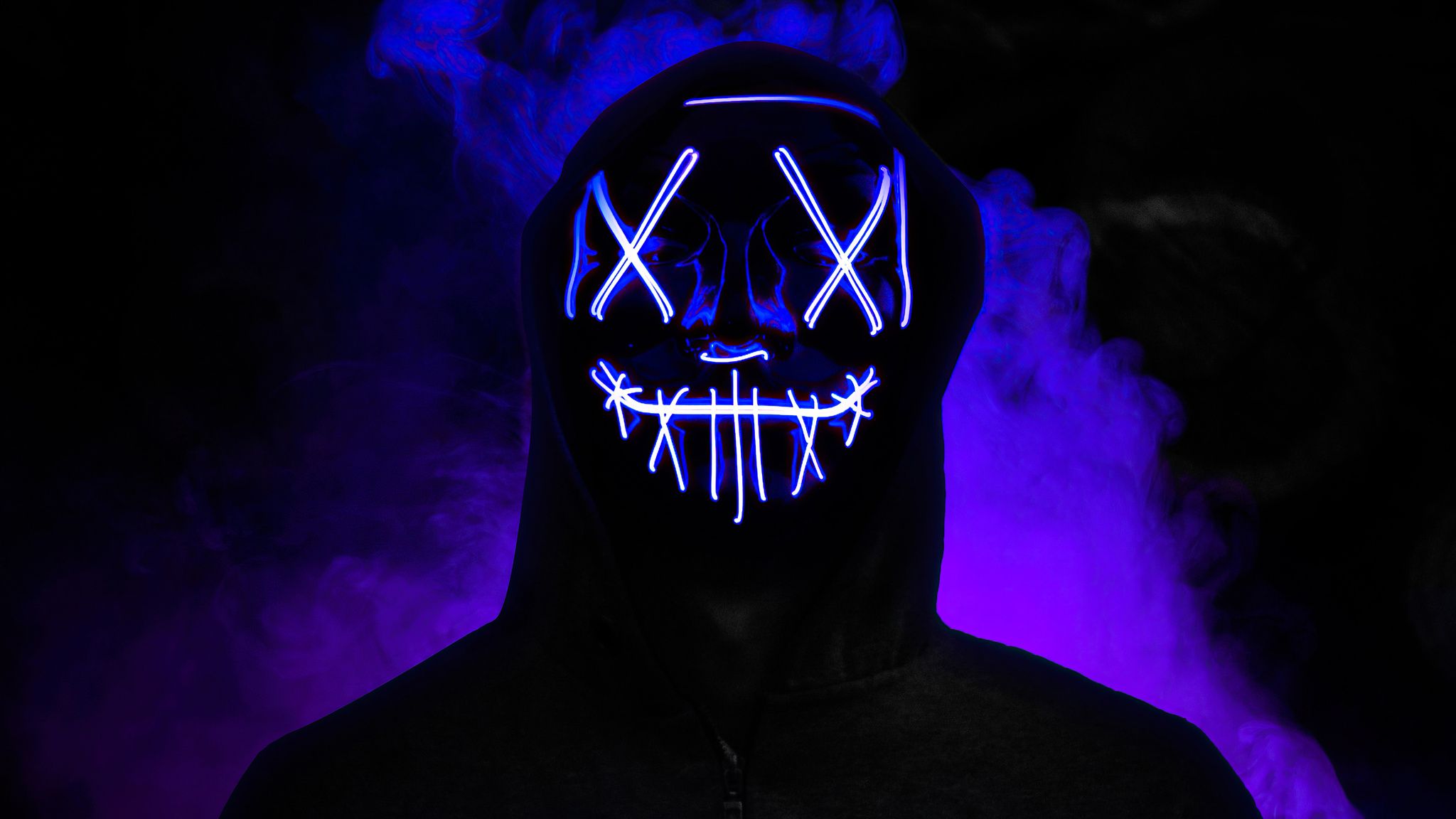 2048x1152 Boy Neon Mask Glowing 5k Wallpaper,2048x1152 Resolution HD 4k ...