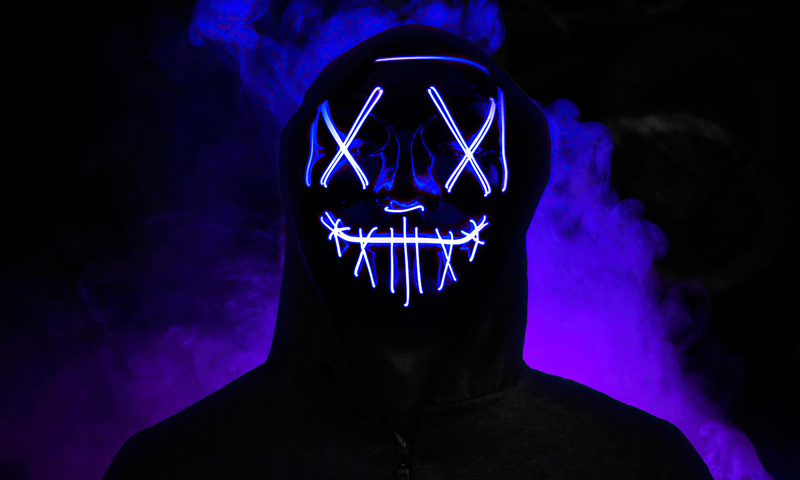 800x480 Boy Neon Mask Glowing 5k 800x480 Resolution HD 4k Wallpapers ...