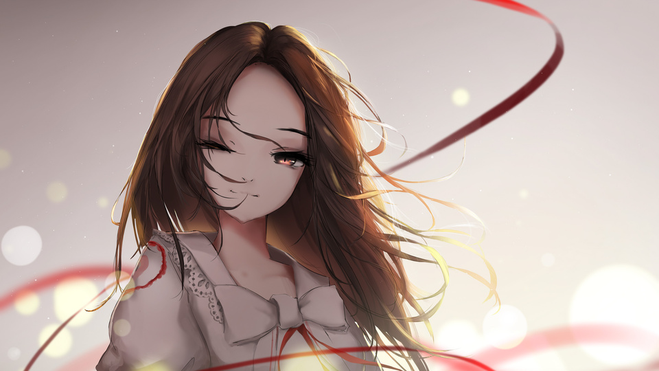 Anime woman long hair