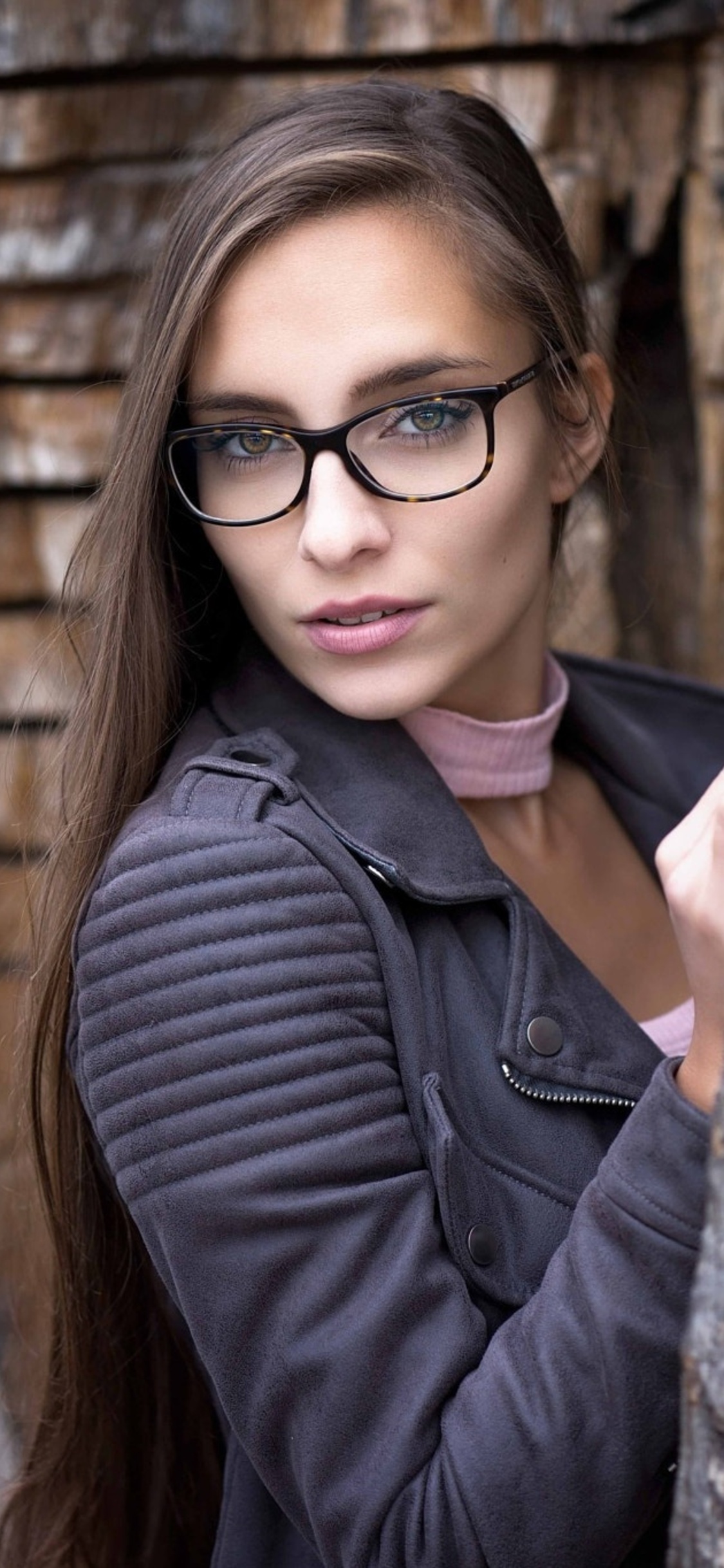 1125x2436 Brunette Girl Glasses Long Hair Model Women Iphone XS,Iphone  10,Iphone X HD 4k Wallpapers, Images, Backgrounds, Photos and Pictures