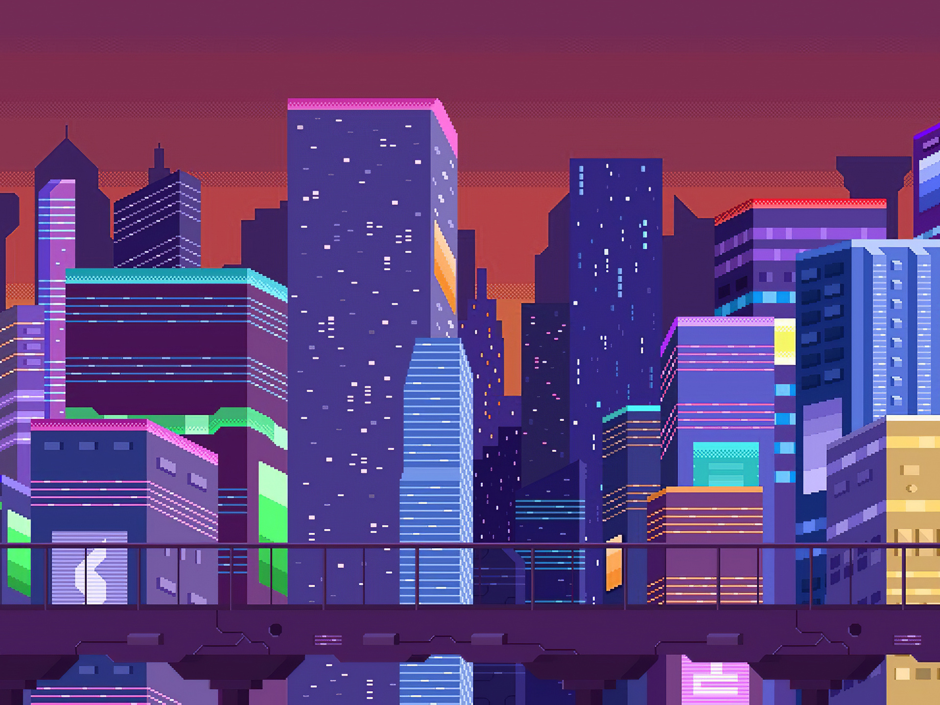 1920x1440 Buildings Pixel Art Cityscape 4k 1920x1440 Resolution HD 4k ...