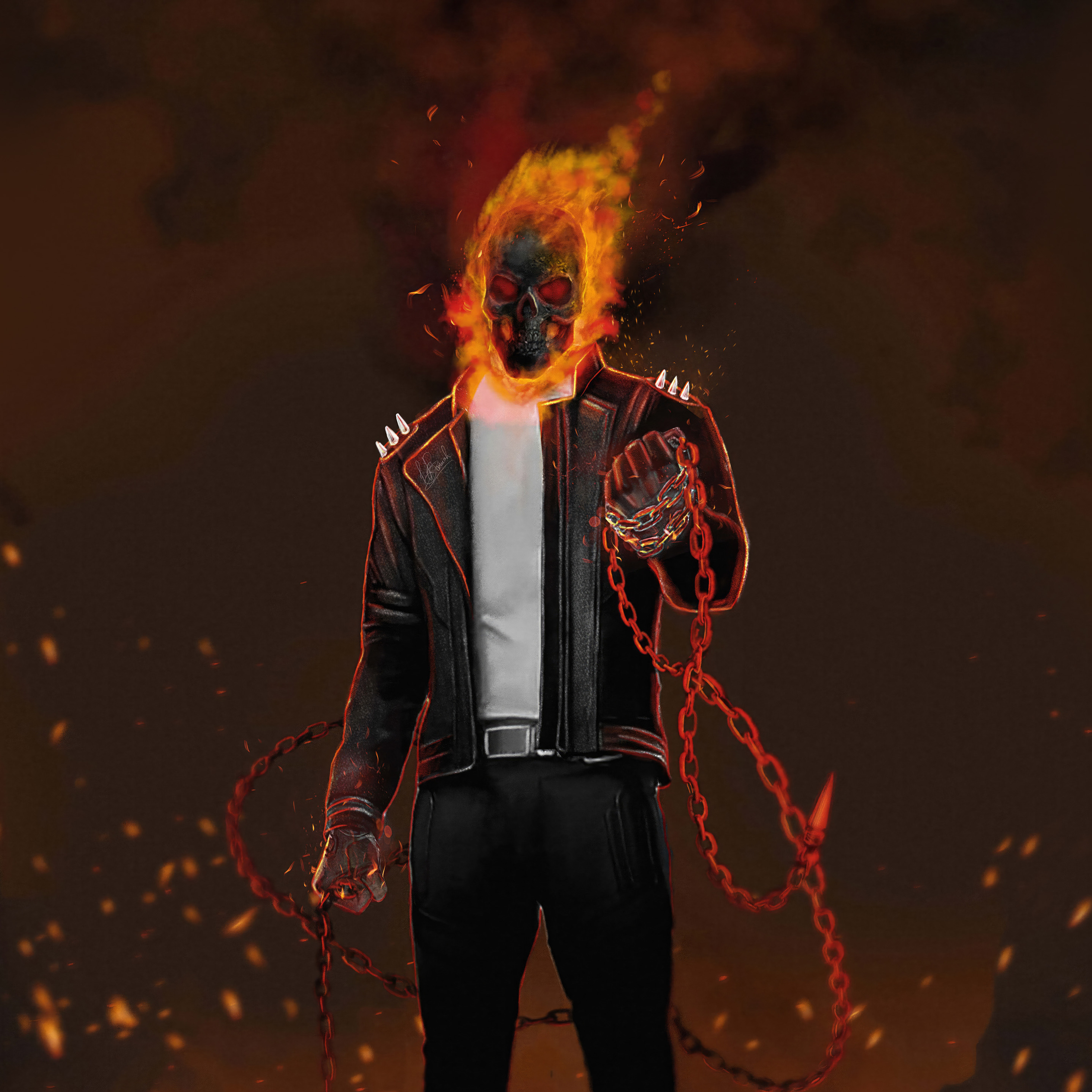 2932x2932 Burning Vengeance Ghost Rider Ipad Pro Retina Display ,HD 4k ...