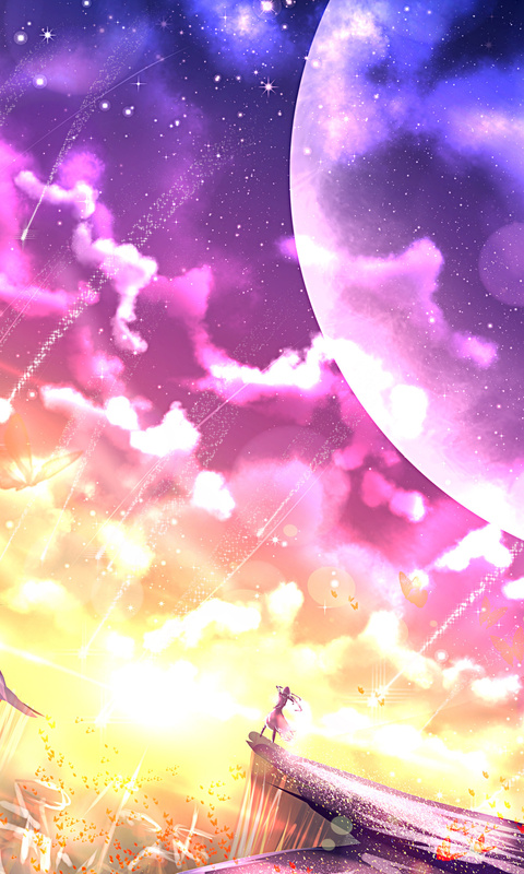 480x800 Butterfly Moon Mountain Anime Girl 4k Galaxy Note,HTC Desire,Nokia  Lumia 520,625 Android HD 4k Wallpapers, Images, Backgrounds, Photos and  Pictures
