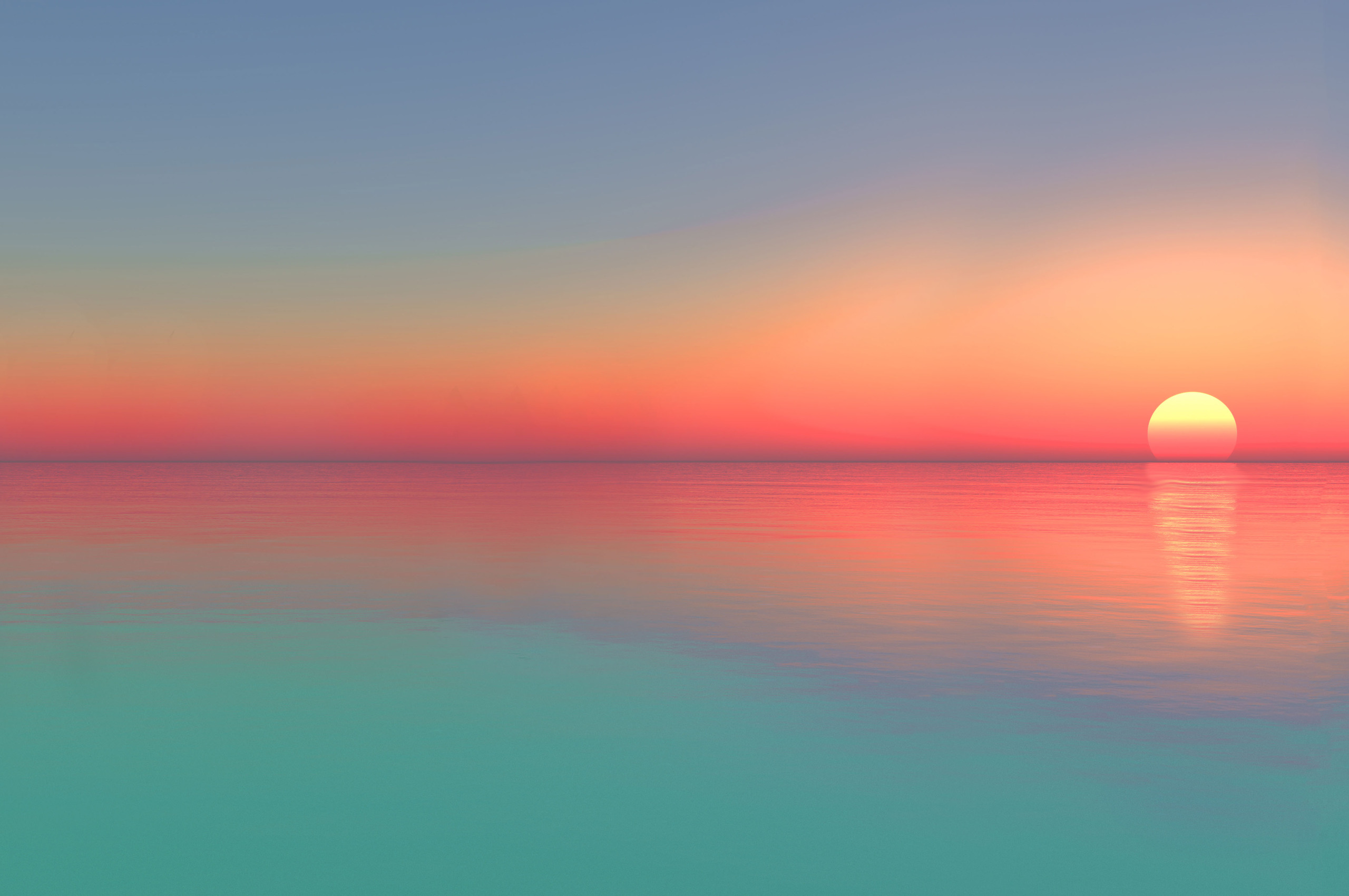 2560x1700 Calm Sunset Ocean Digital Art 5k Chromebook Pixel HD 4k ...