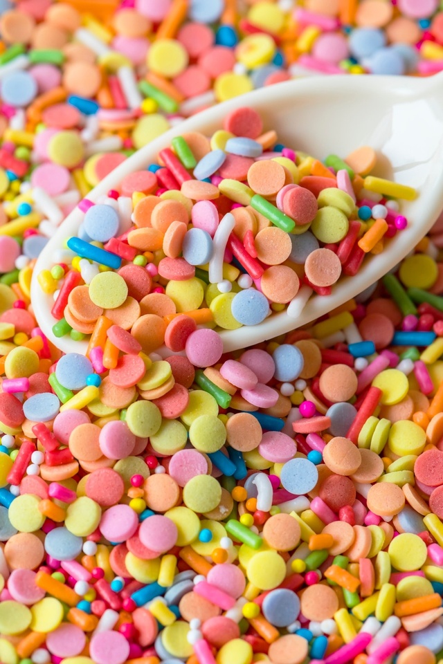 640x960 Candies Scoop Colorful Sprinkles iPhone 4, iPhone 4S HD 4k  Wallpapers, Images, Backgrounds, Photos and Pictures