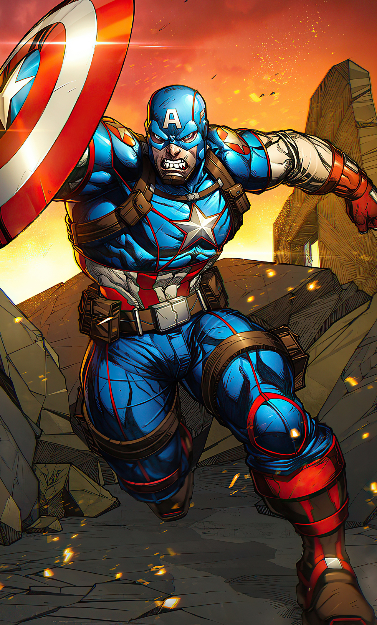 1280x2120 Captain America Cartoon Art iPhone 6+ HD 4k Wallpapers, Images,  Backgrounds, Photos and Pictures