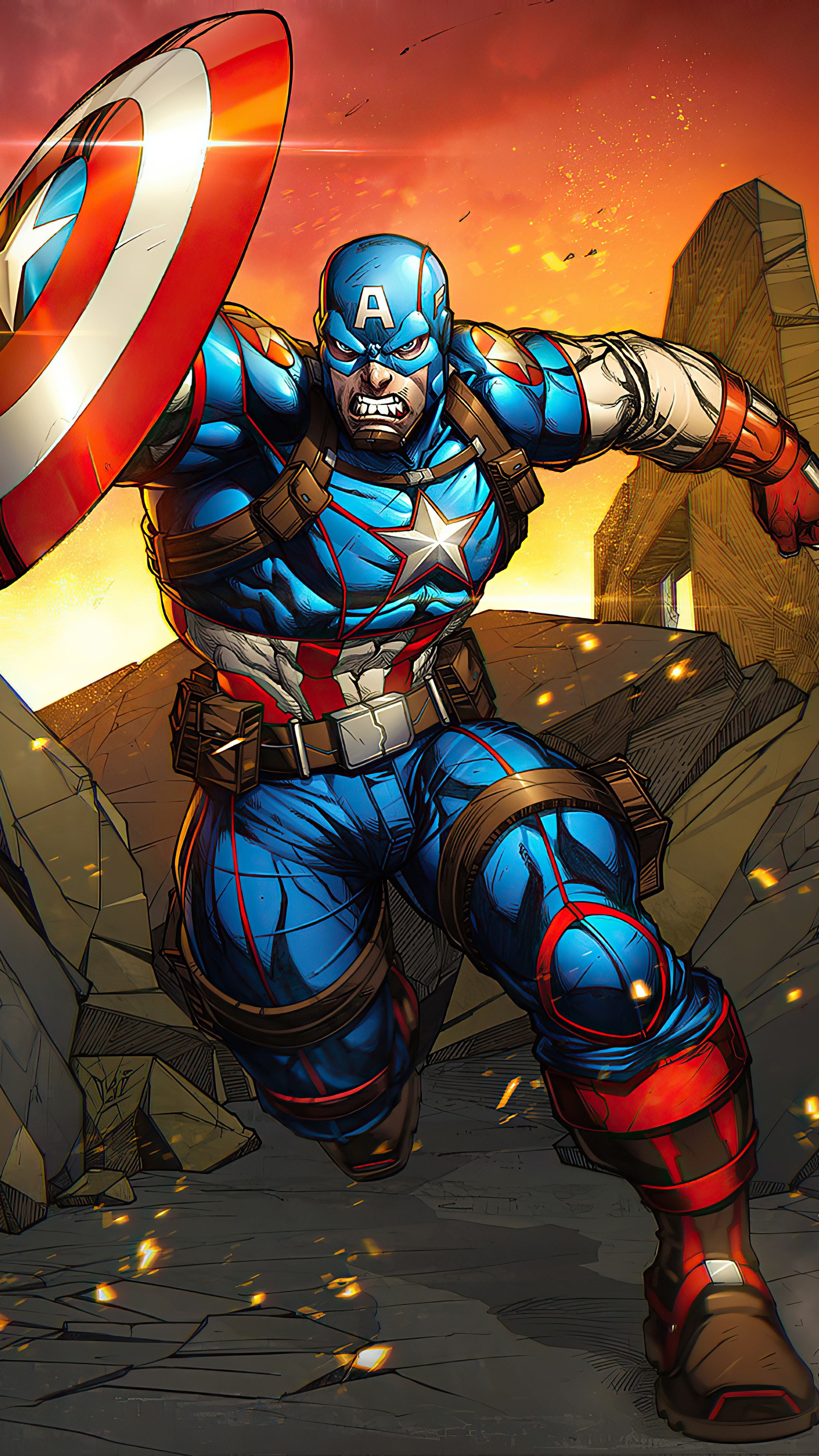 2160x3840 Captain America Cartoon Art Sony Xperia X,XZ,Z5 Premium HD 4k  Wallpapers, Images, Backgrounds, Photos and Pictures