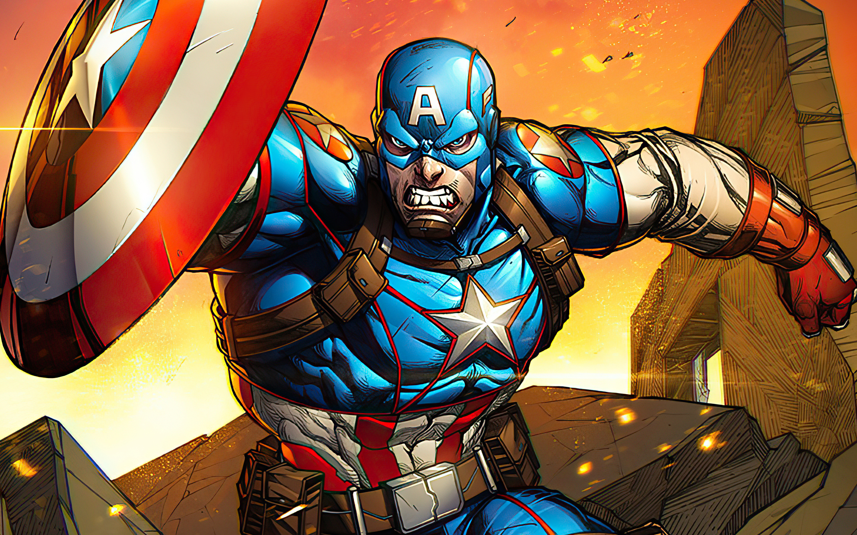 2880x1800 Captain America Cartoon Art Macbook Pro Retina HD 4k Wallpapers,  Images, Backgrounds, Photos and Pictures