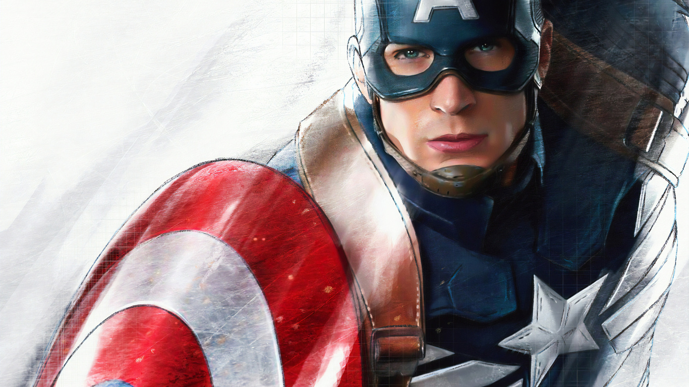 1366x768 Captain America New Sketch Art Laptop HD ,HD 4k Wallpapers ...