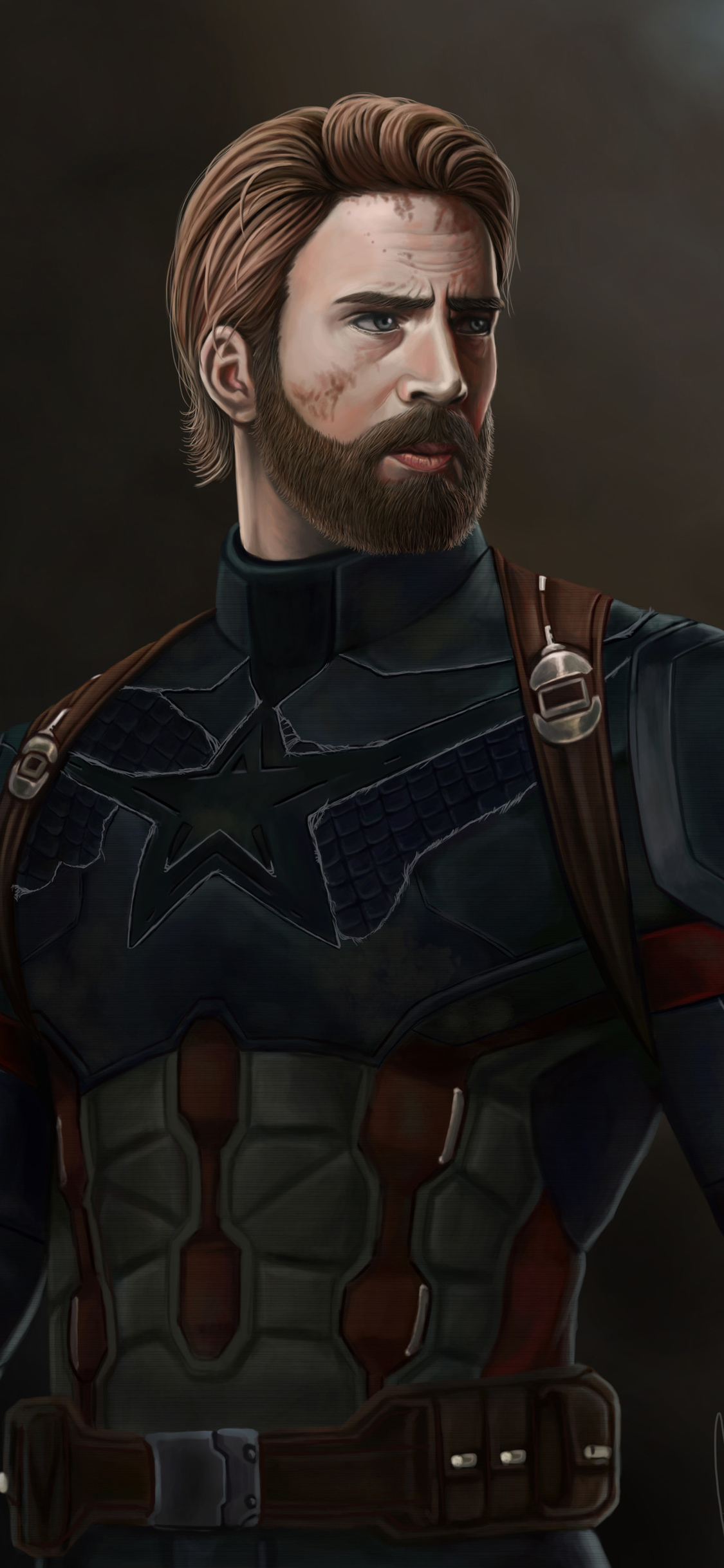 1125x2436 Captain America With Beard Iphone XS,Iphone 10,Iphone X HD 4k  Wallpapers, Images, Backgrounds, Photos and Pictures