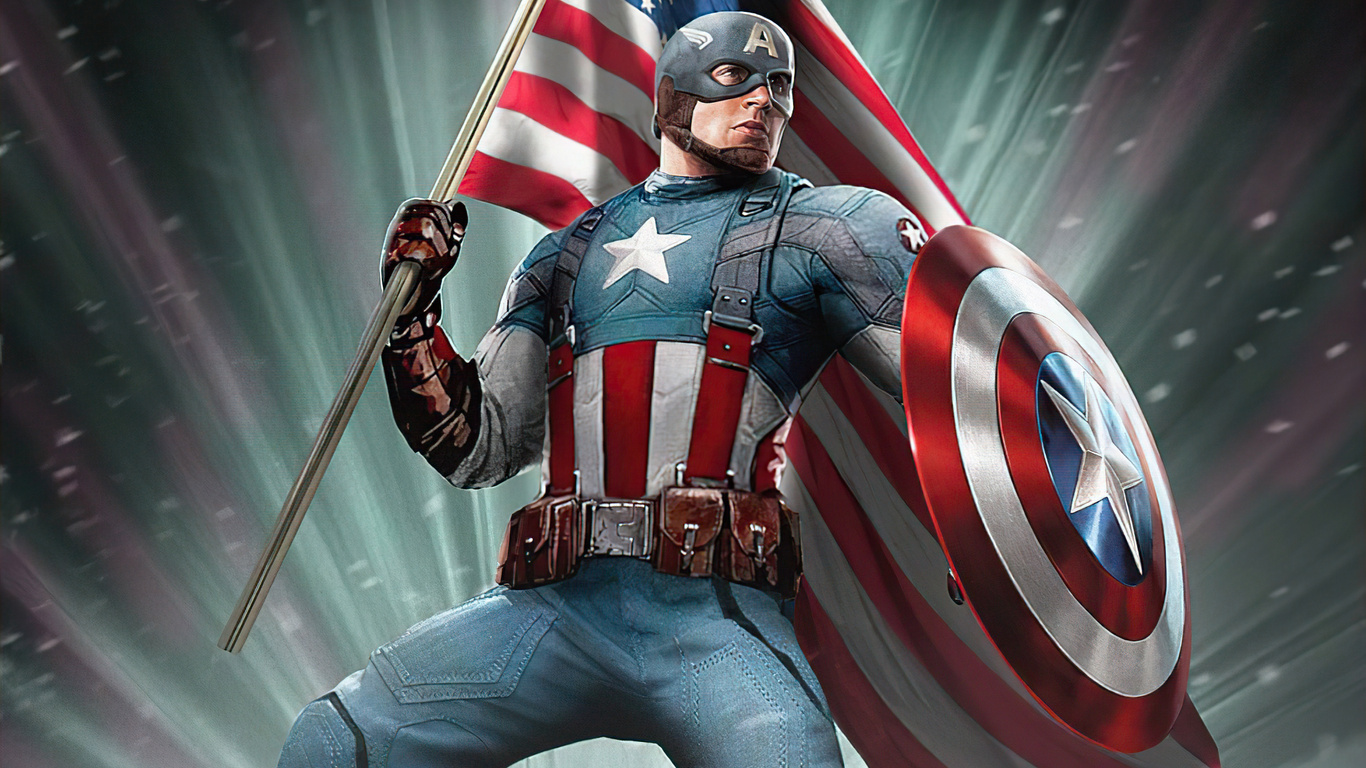 1366x768 Captain America With Flag 4k 1366x768 Resolution HD 4k ...