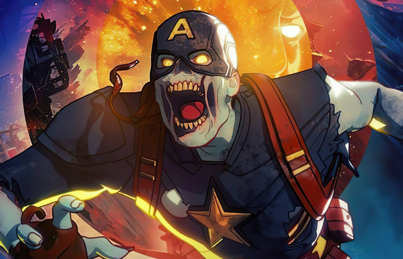 Captain America X Zombie What If Wallpaper In 1400x900 Resolution