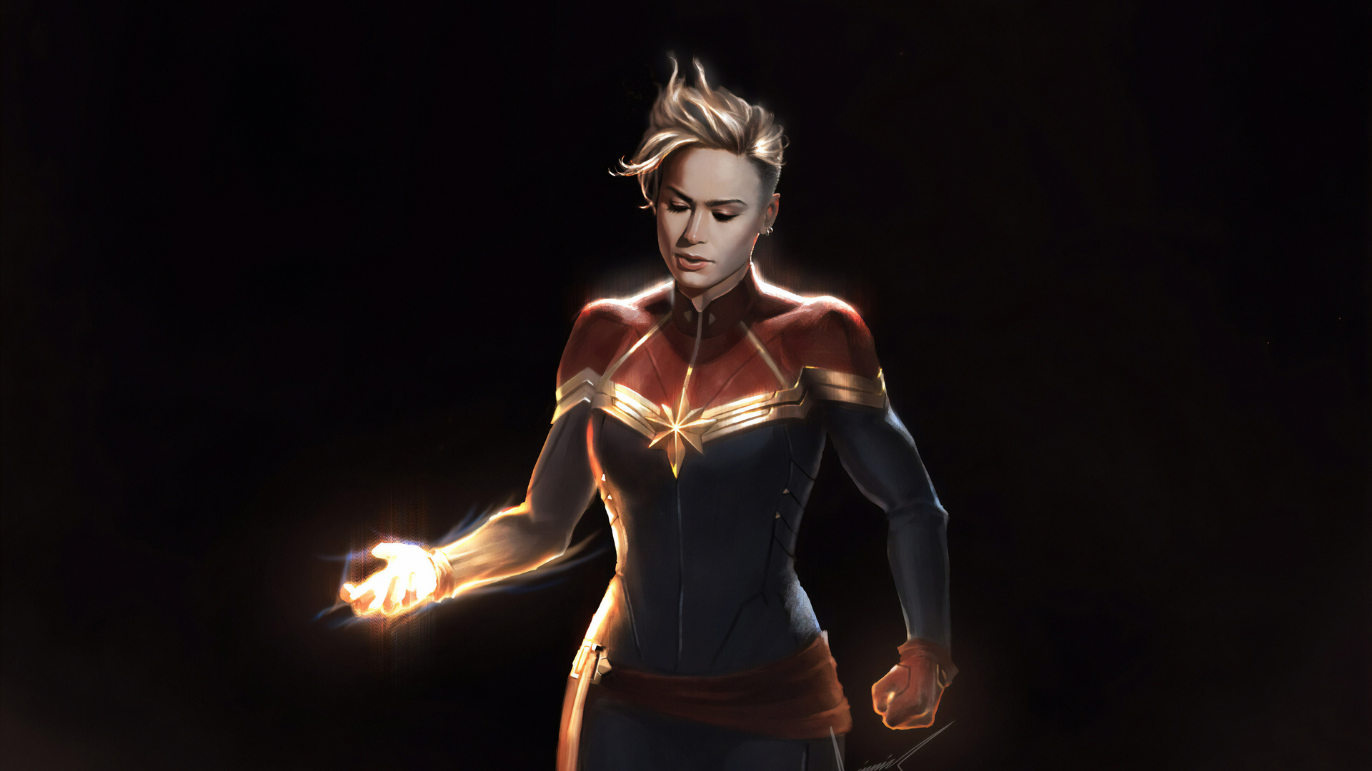 1920x1080 Captain Marvel 4k Sketch Art Laptop Full HD 1080P ,HD 4k ...