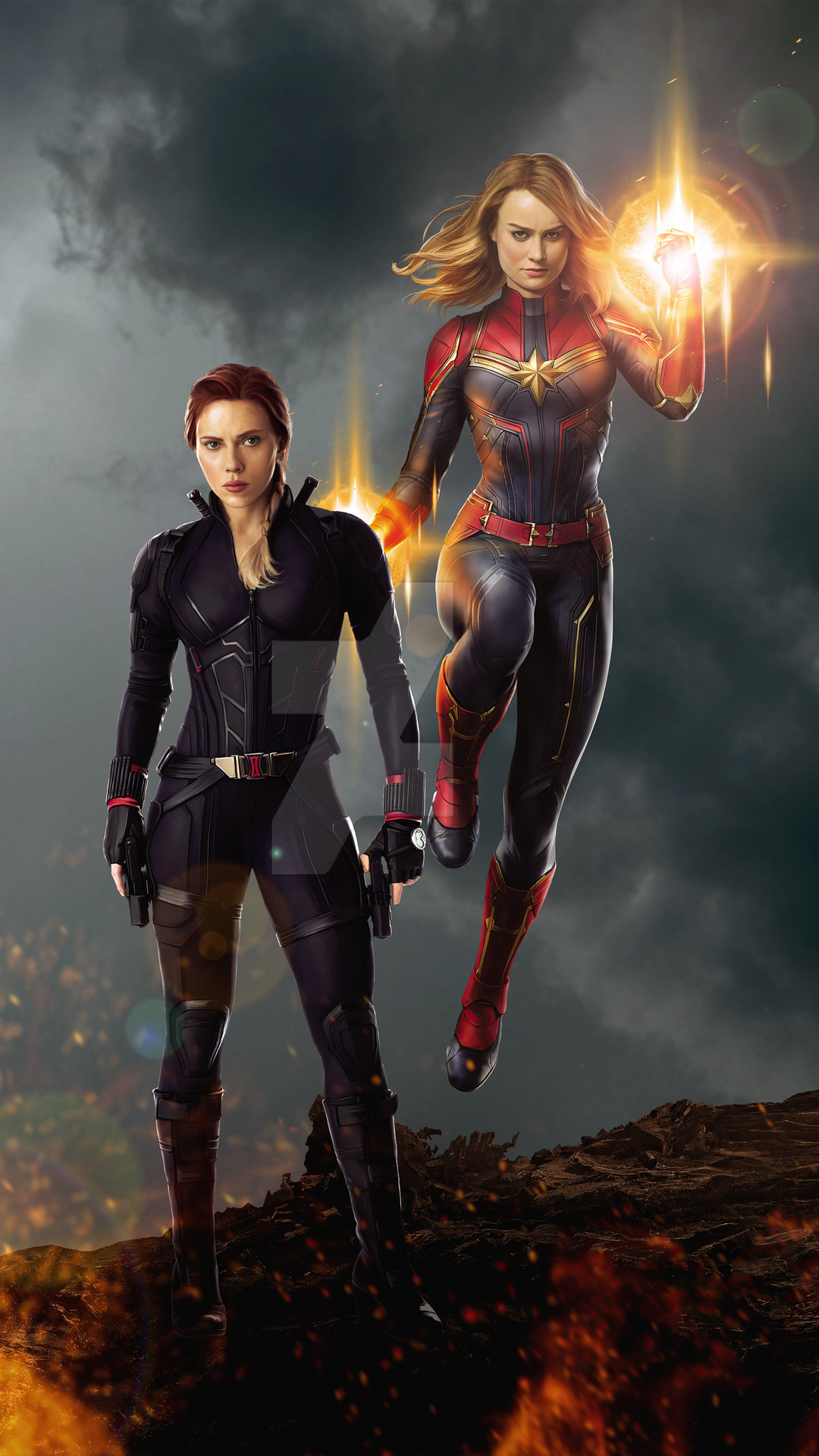 1080x1920 Captain Marvel And Black Widow Iphone 7,6s,6 Plus, Pixel xl ,One  Plus 3,3t,5 HD 4k Wallpapers, Images, Backgrounds, Photos and Pictures