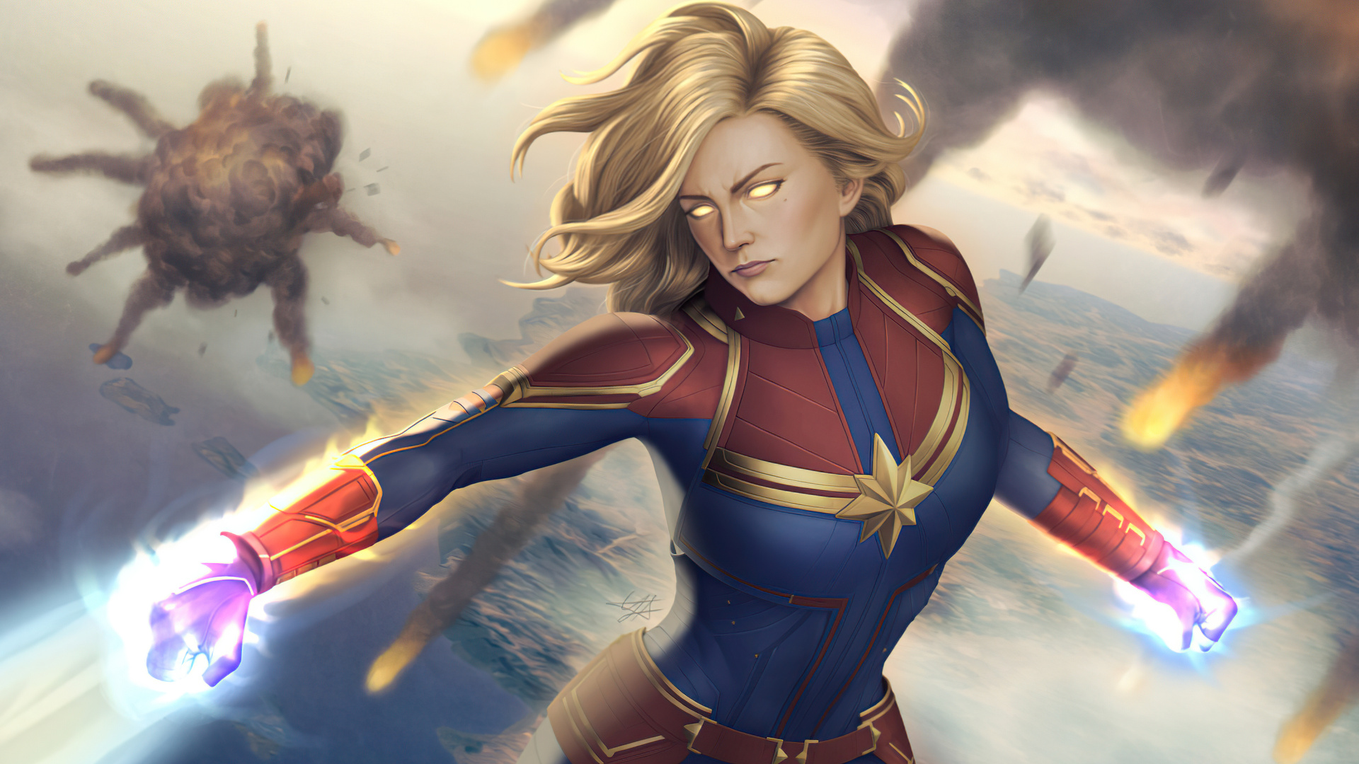 1920x1080 Captain Marvel Avengers Illustration 5k Laptop Full HD 1080P ...