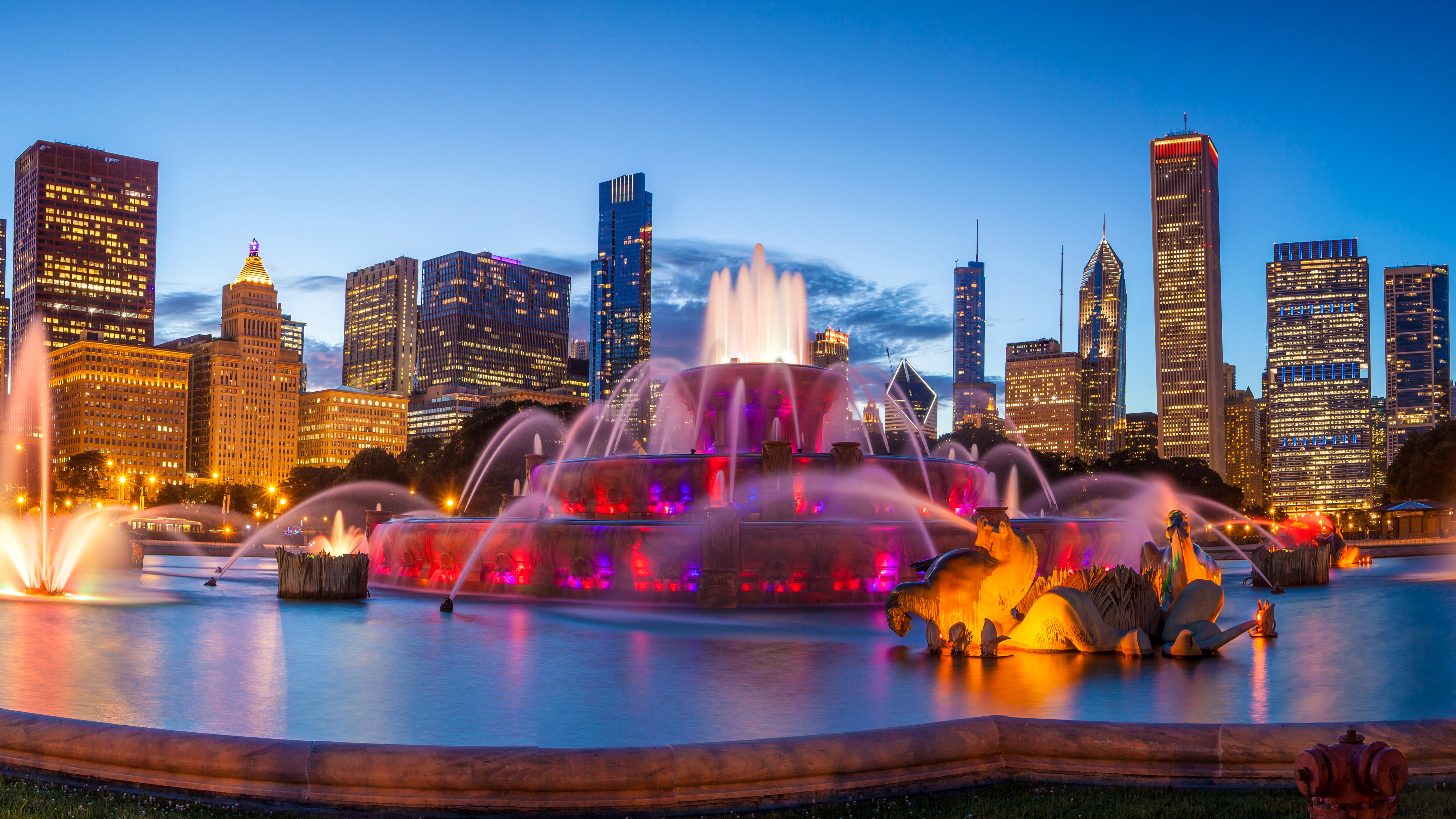 7680x43 Chicago City Waterfall 8k 8k Hd 4k Wallpapers Images Backgrounds Photos And Pictures