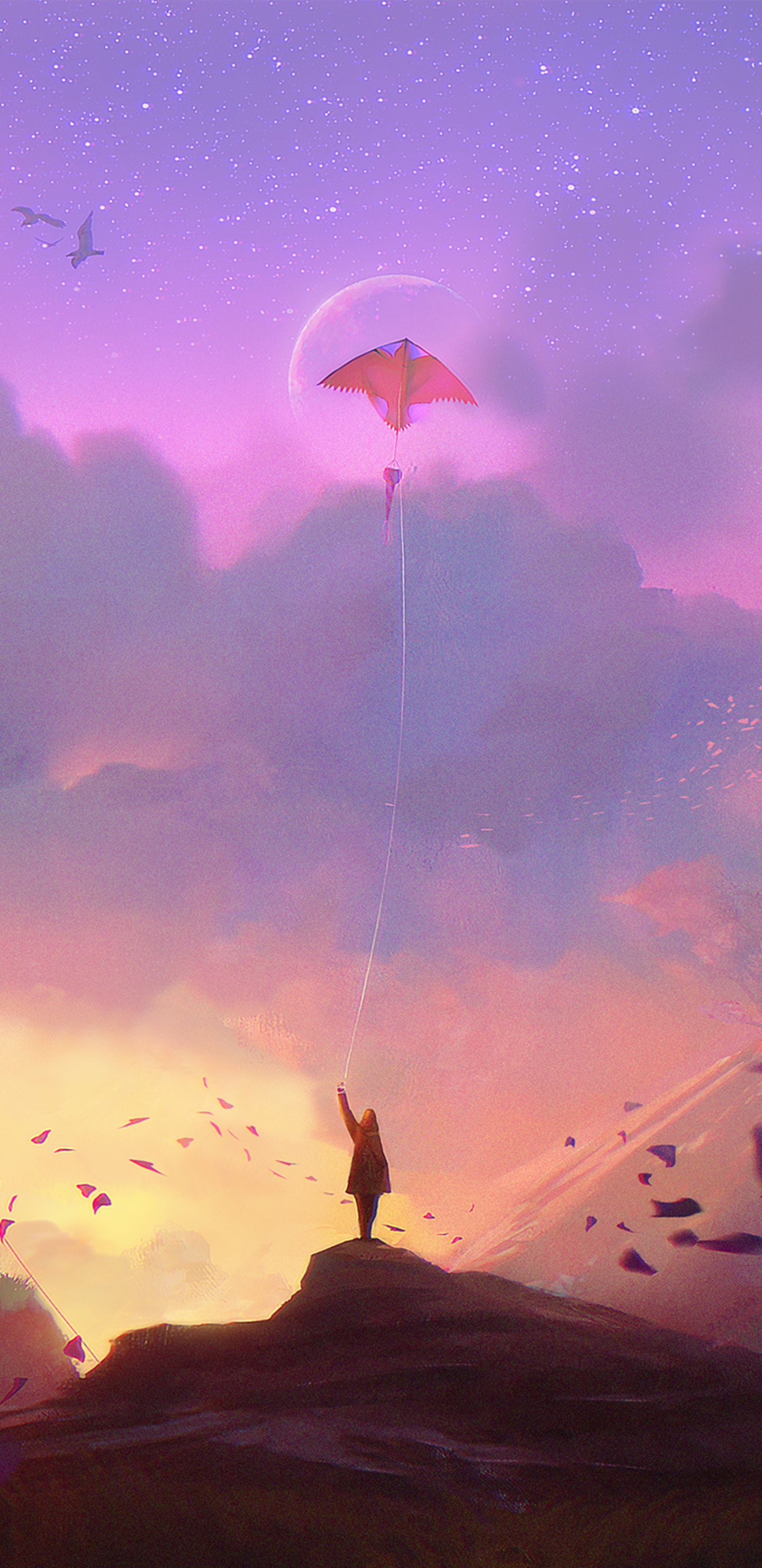 1440x2960 Child Flying Kite Fantasy Digital Art Samsung Galaxy Note 9,8,  S9,S8,S8+ QHD HD 4k Wallpapers, Images, Backgrounds, Photos and Pictures