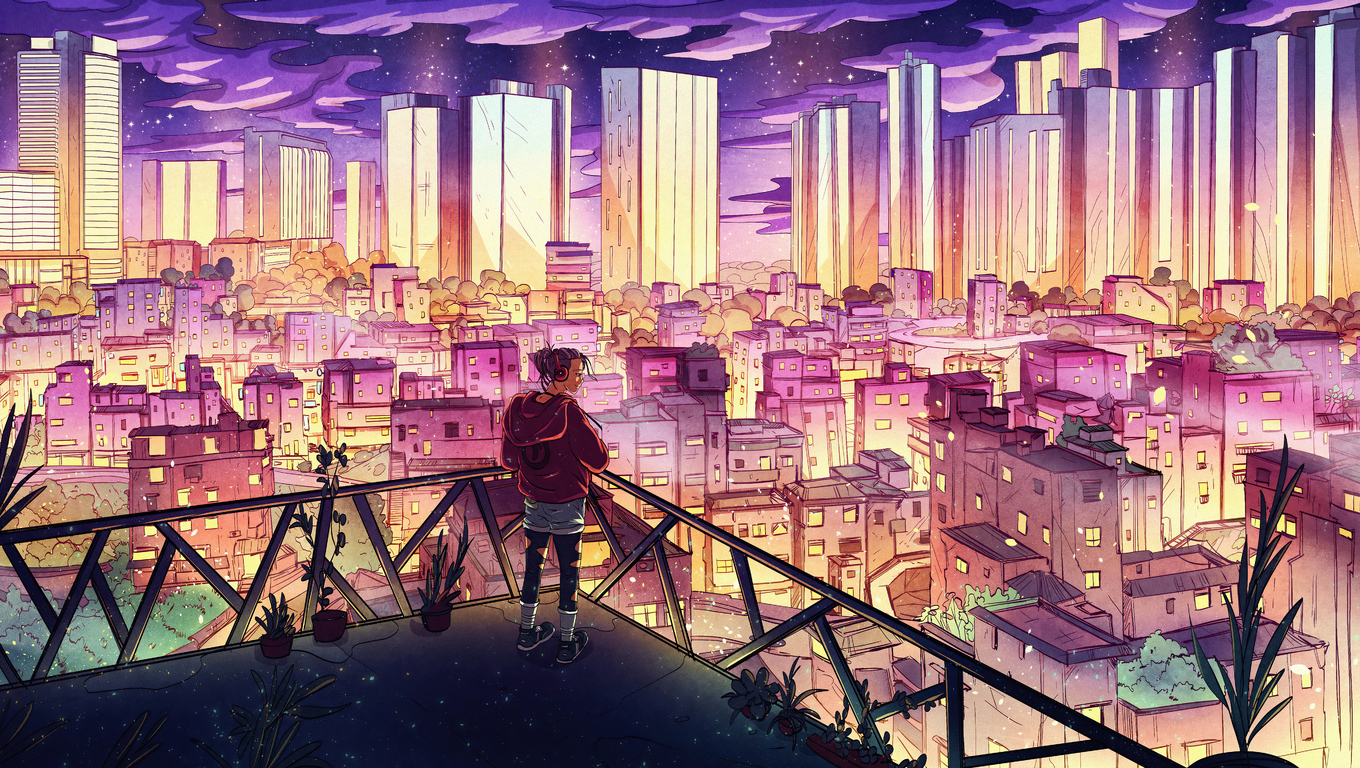 Tải ngay bộ hình nền The City theo phong cách Anime cực chill về ngay  cho máy tính