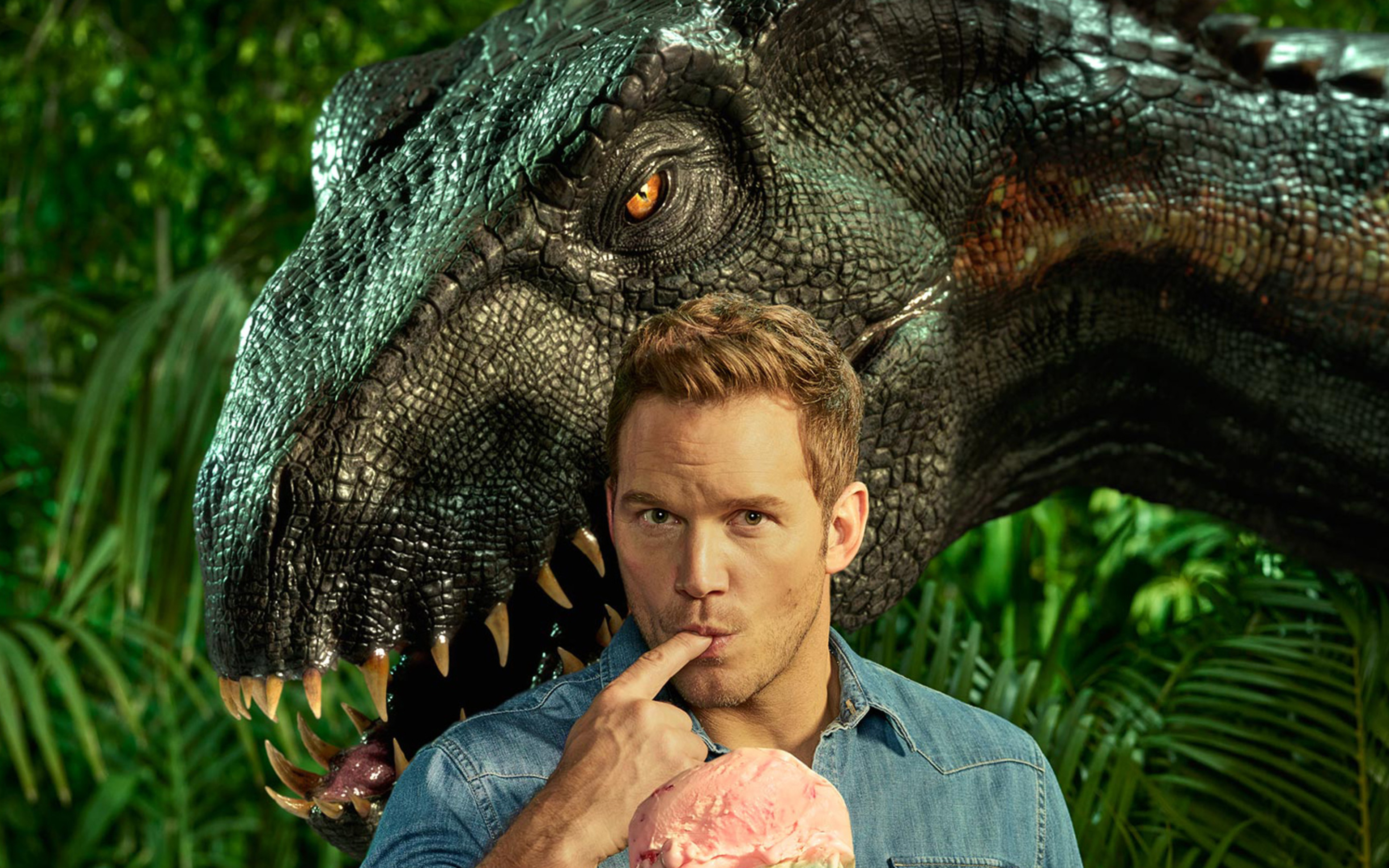 3840x2400 Chris Pratt With Indoraptor In Jurassic World Fallen Kingdom Entertainment Weekly 4k 