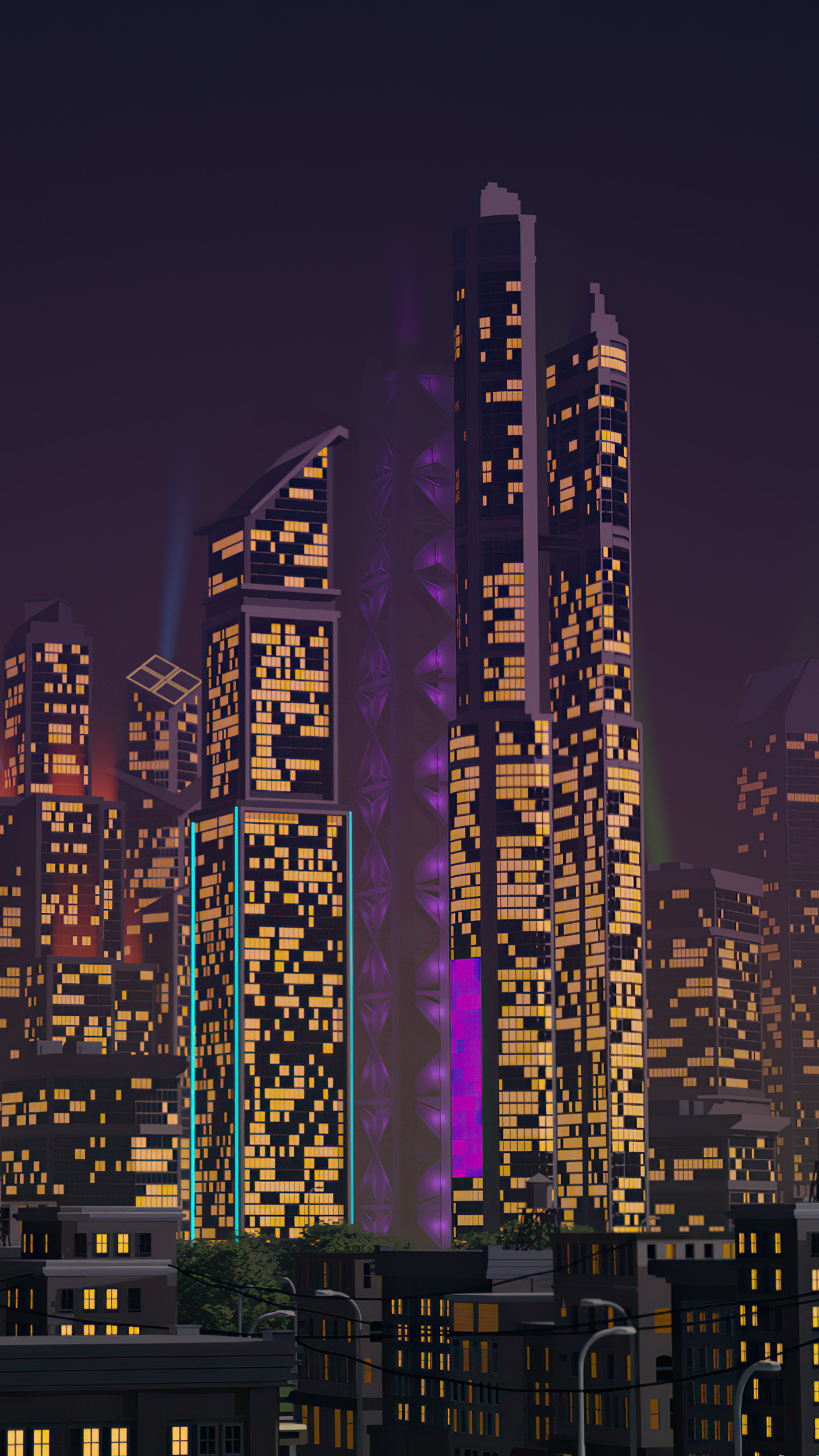 2160x3840 City Buildings Retrowave 4k Sony Xperia X,XZ,Z5 Premium ,HD ...