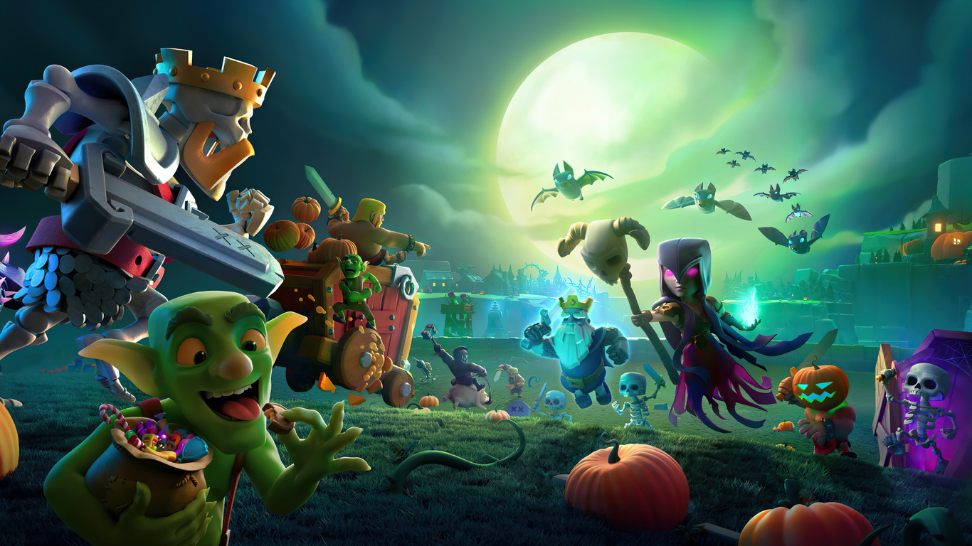 1366x768 Clash Of Clans Halloween 5k Laptop HD ,HD 4k Wallpapers,Images ...