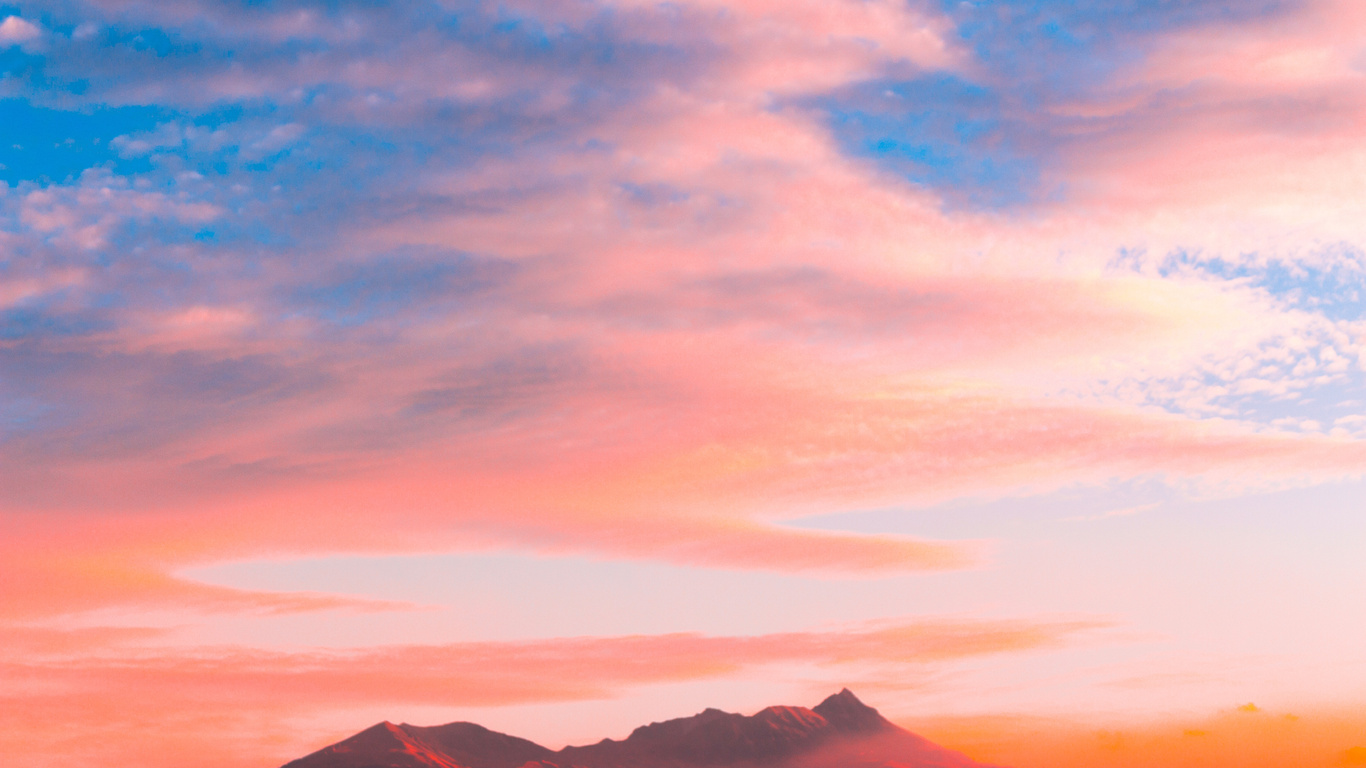 Clouds Over Volcano 4k Wallpaper