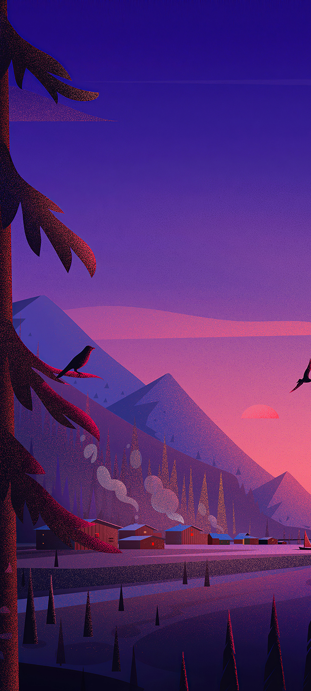 1080x2400 Coastal Town Minimalist 4k Google Pixel 7 ,HD 4k Wallpapers