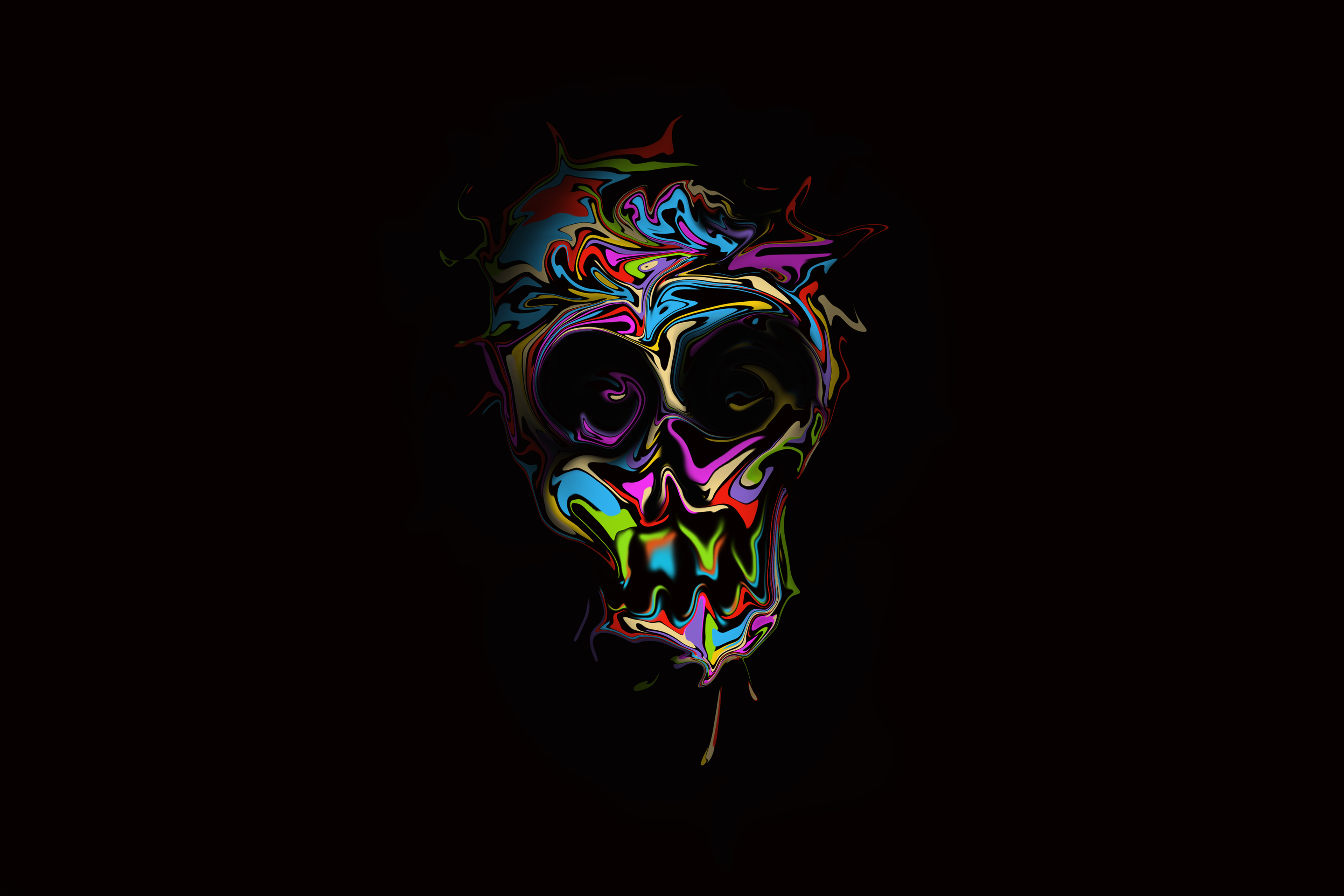 3840x2560 Colorful Skull Dark Art 4k 3840x2560 Resolution Hd 4k 