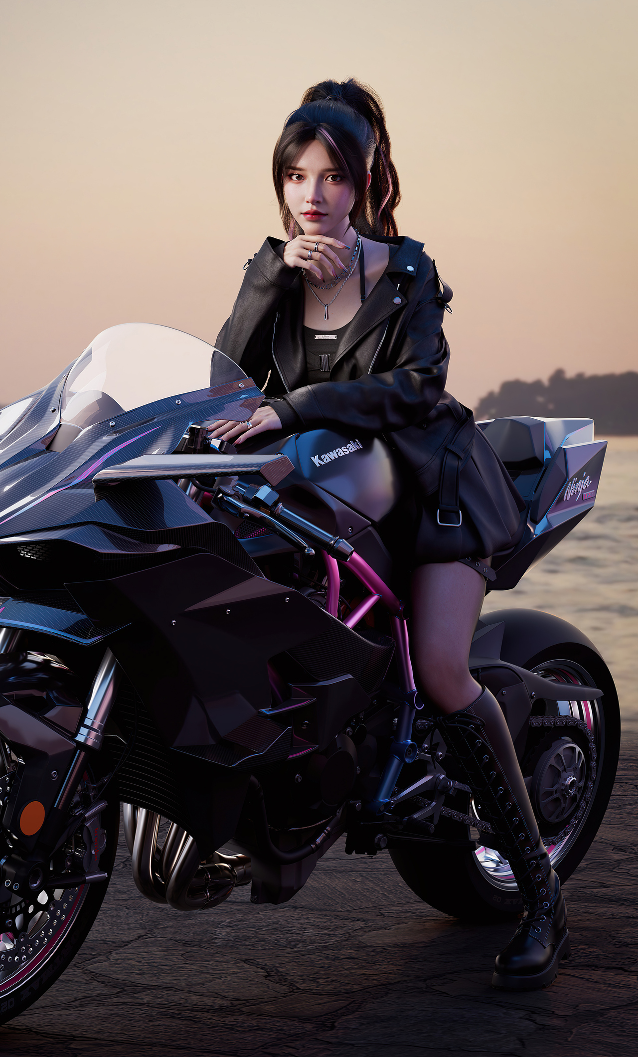 1280x2120 Cool Asian Girl On Ninja H2r iPhone 6+ HD 4k Wallpapers, Images,  Backgrounds, Photos and Pictures