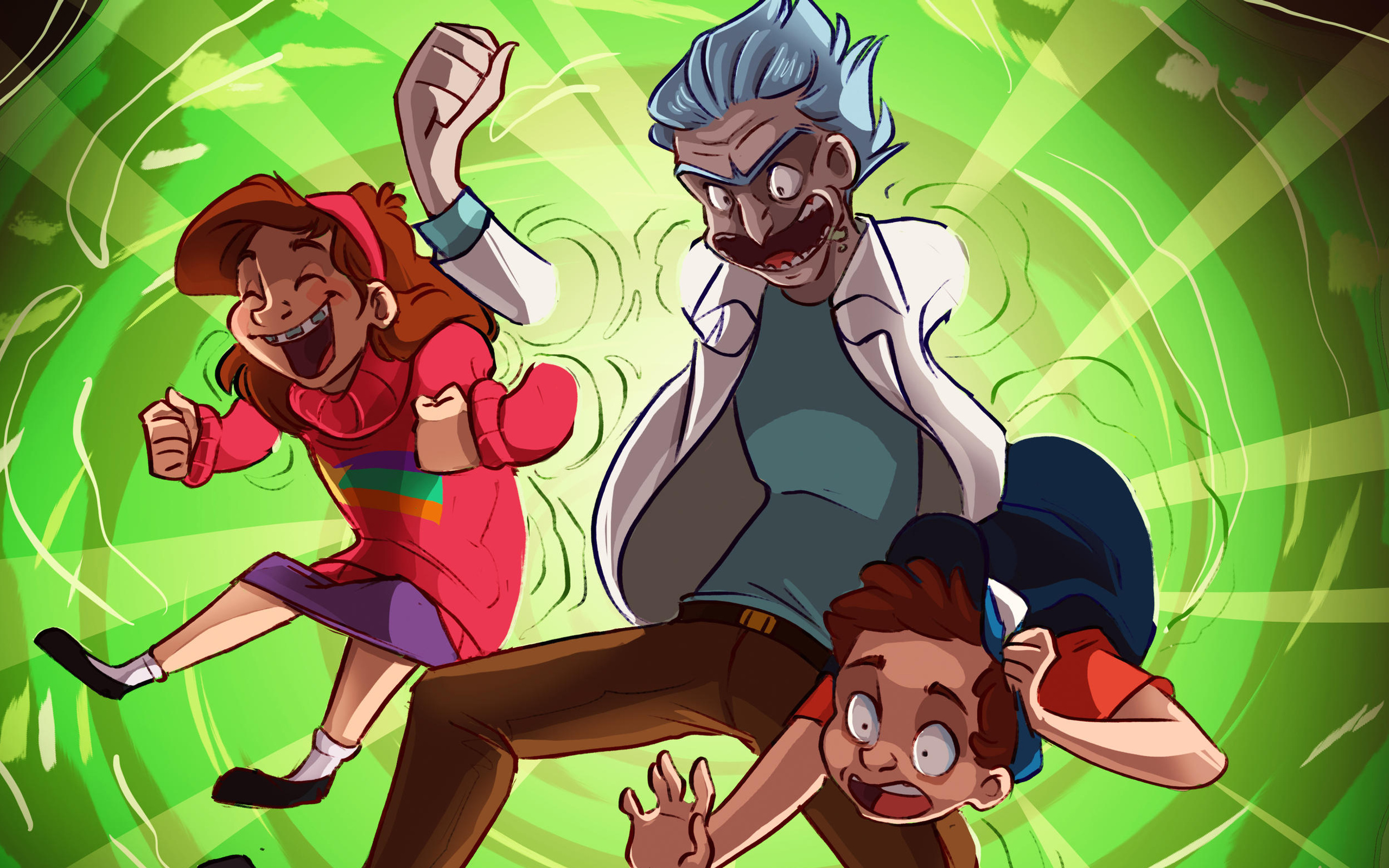 2560x1600 Crossover Rick And Morty Gravity Falls Wallpaper,2560x1600 ...