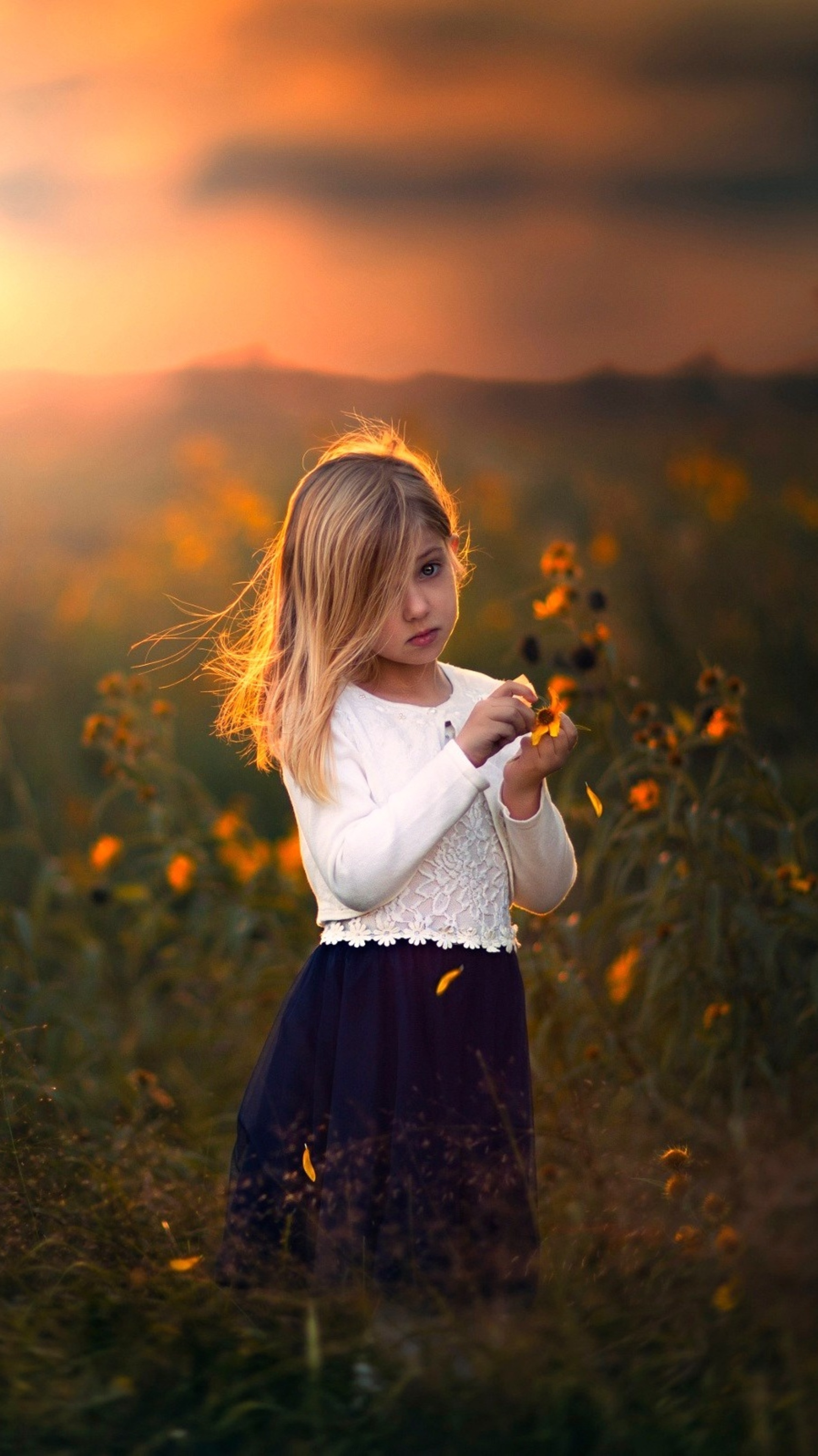2160x3840 Cute Child Girl With Flowers Outdoors Sony Xperia X,XZ,Z5 Premium  HD 4k Wallpapers, Images, Backgrounds, Photos and Pictures