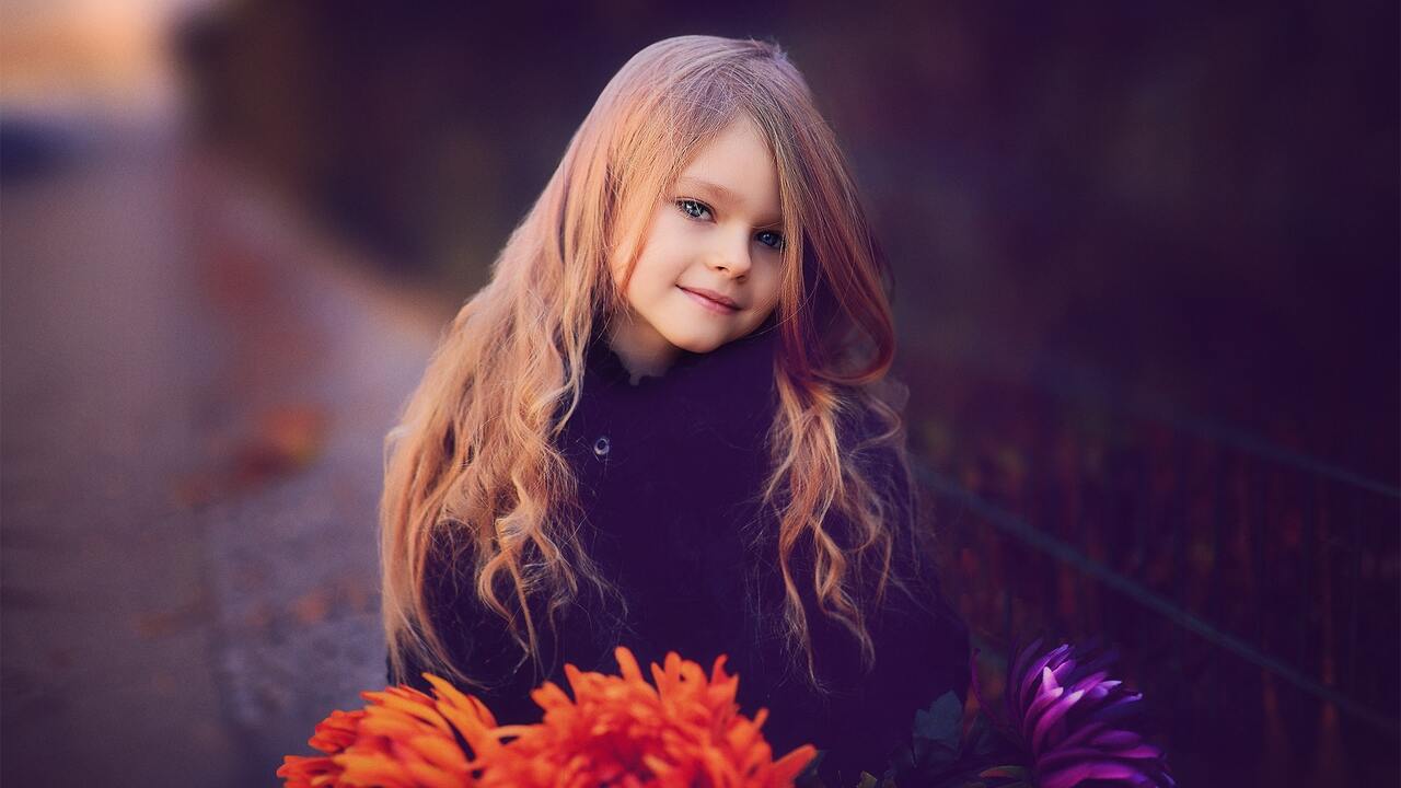 1280x720 Cute Little Girl With Flowers 720P HD 4k Wallpapers, Images,  Backgrounds, Photos and Pictures