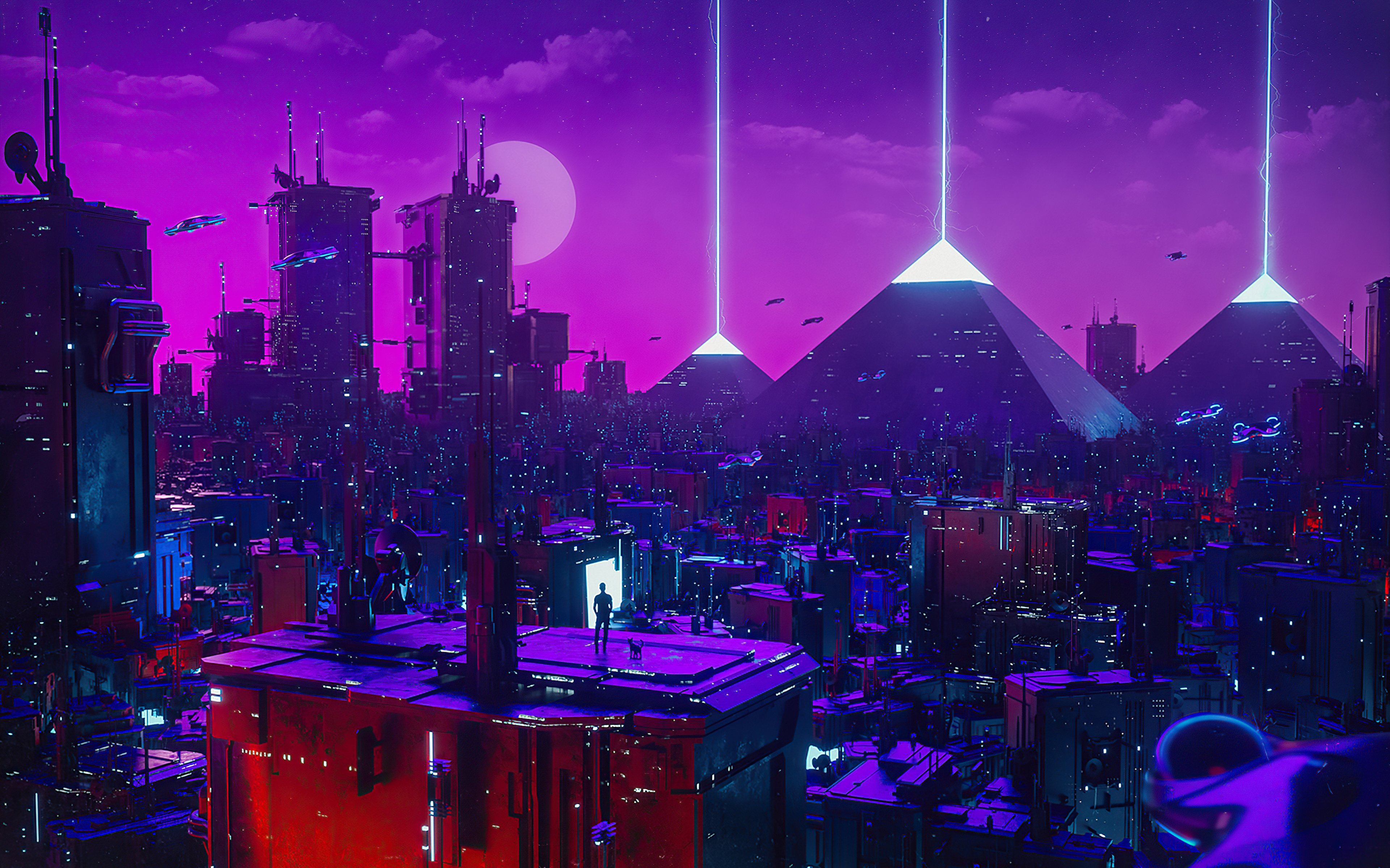 Wallpaper : 4k, cyberpunk, cyber city, futuristic city 3840x1634