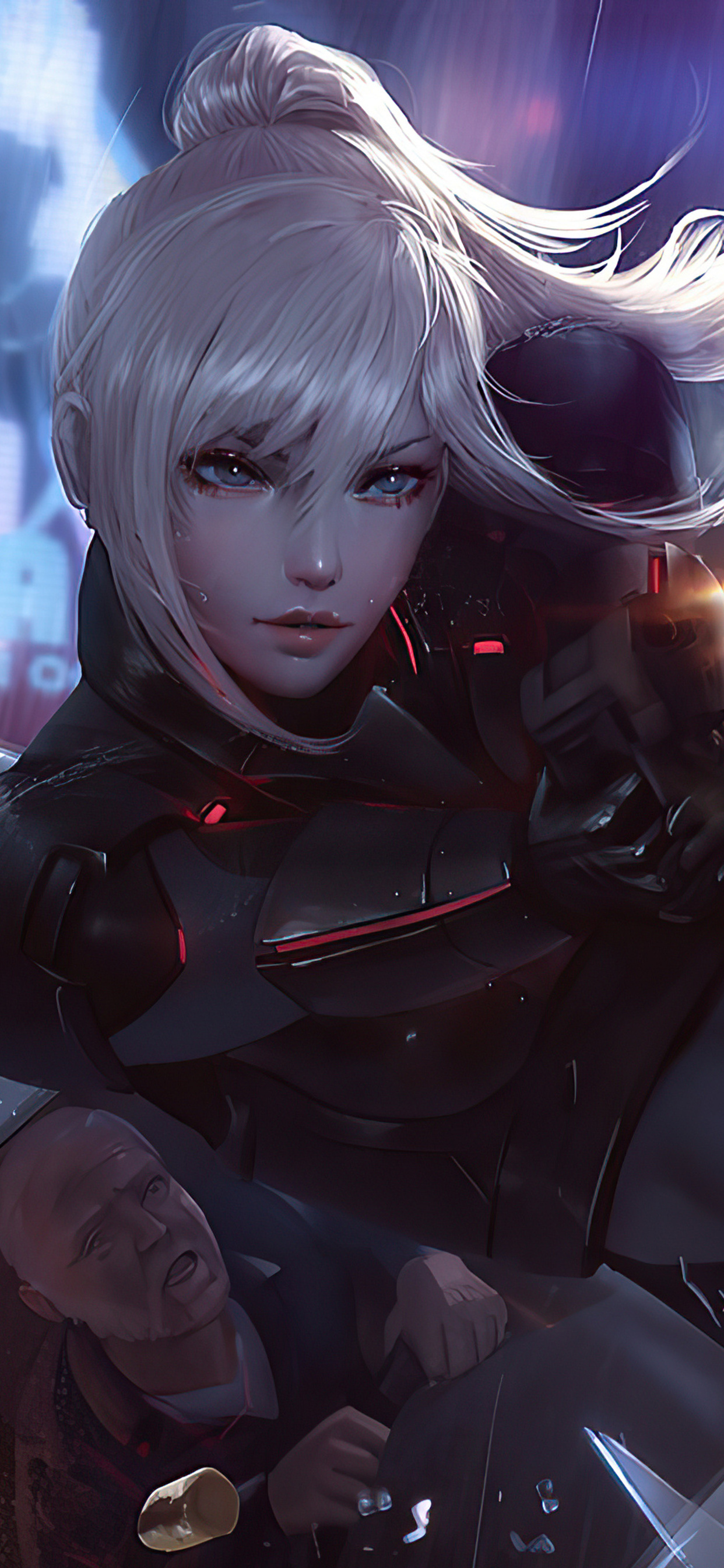 1242x2688 Cyber Cop Girl 4k Iphone Xs Max Hd 4k Wallpapers Images