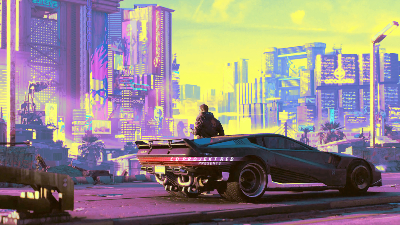 Download wallpaper: Cyberpunk 2077 screenshot 1366x768