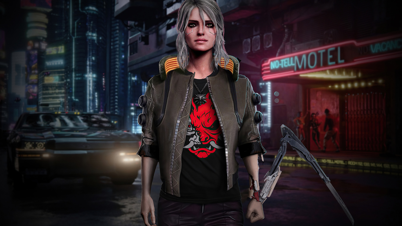 Download Cyberpunk 2077, Cyberpunk, 2077, Young woman, Art Wallpaper in  1366x768 Resolution